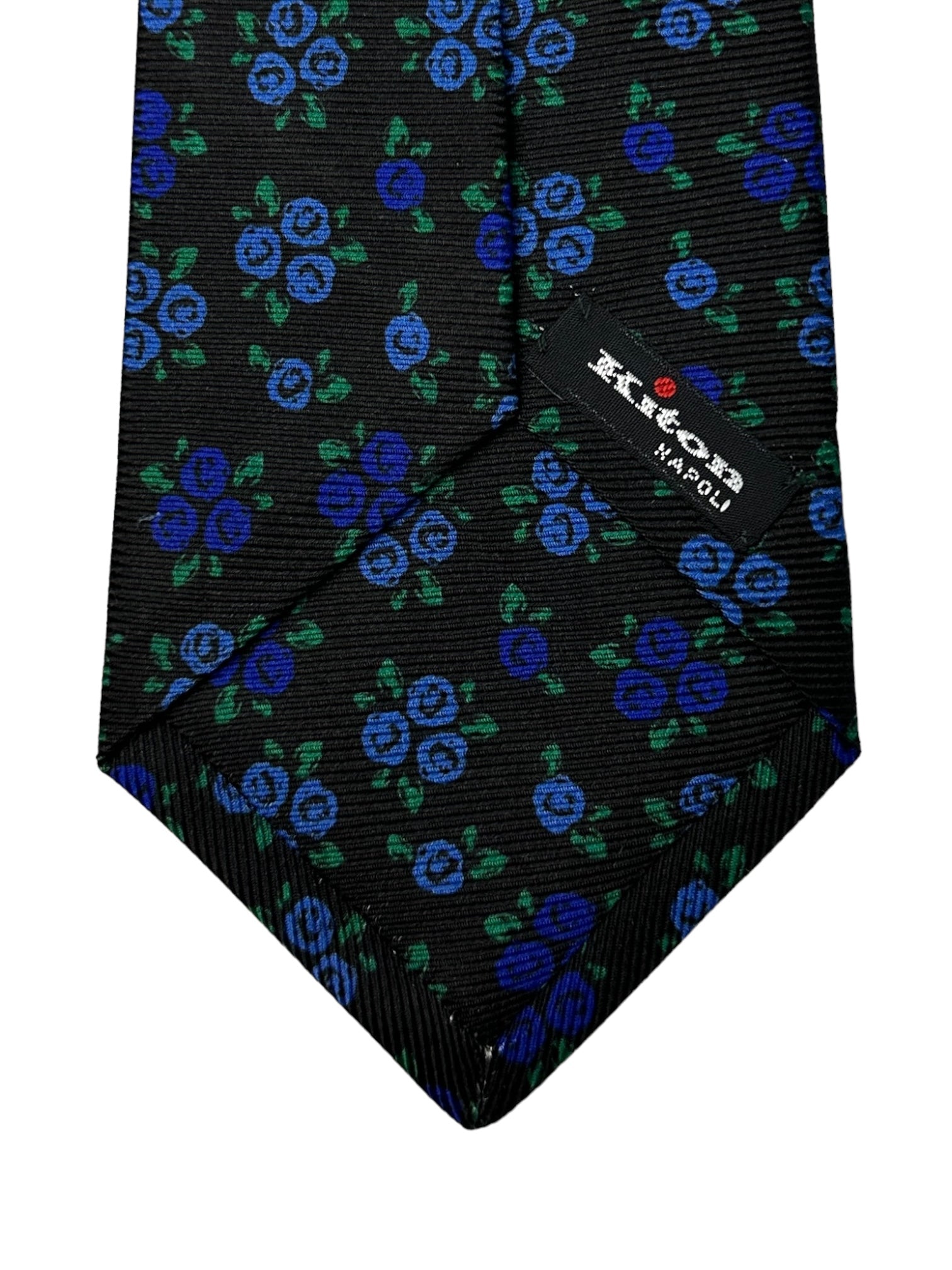 Kiton 5-Fold Dark Green Floral Silk Tie
