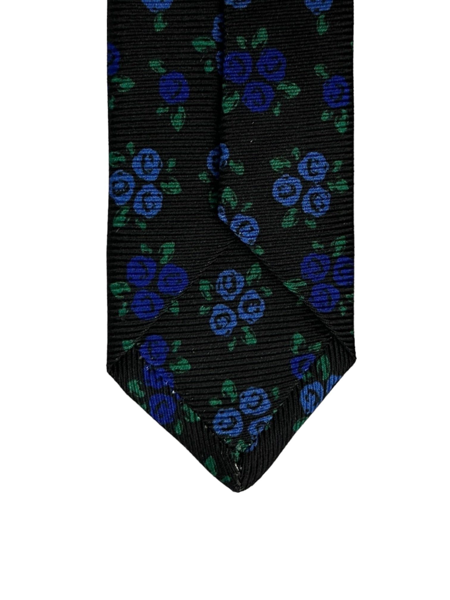 Kiton 5-Fold Dark Green Floral Silk Tie