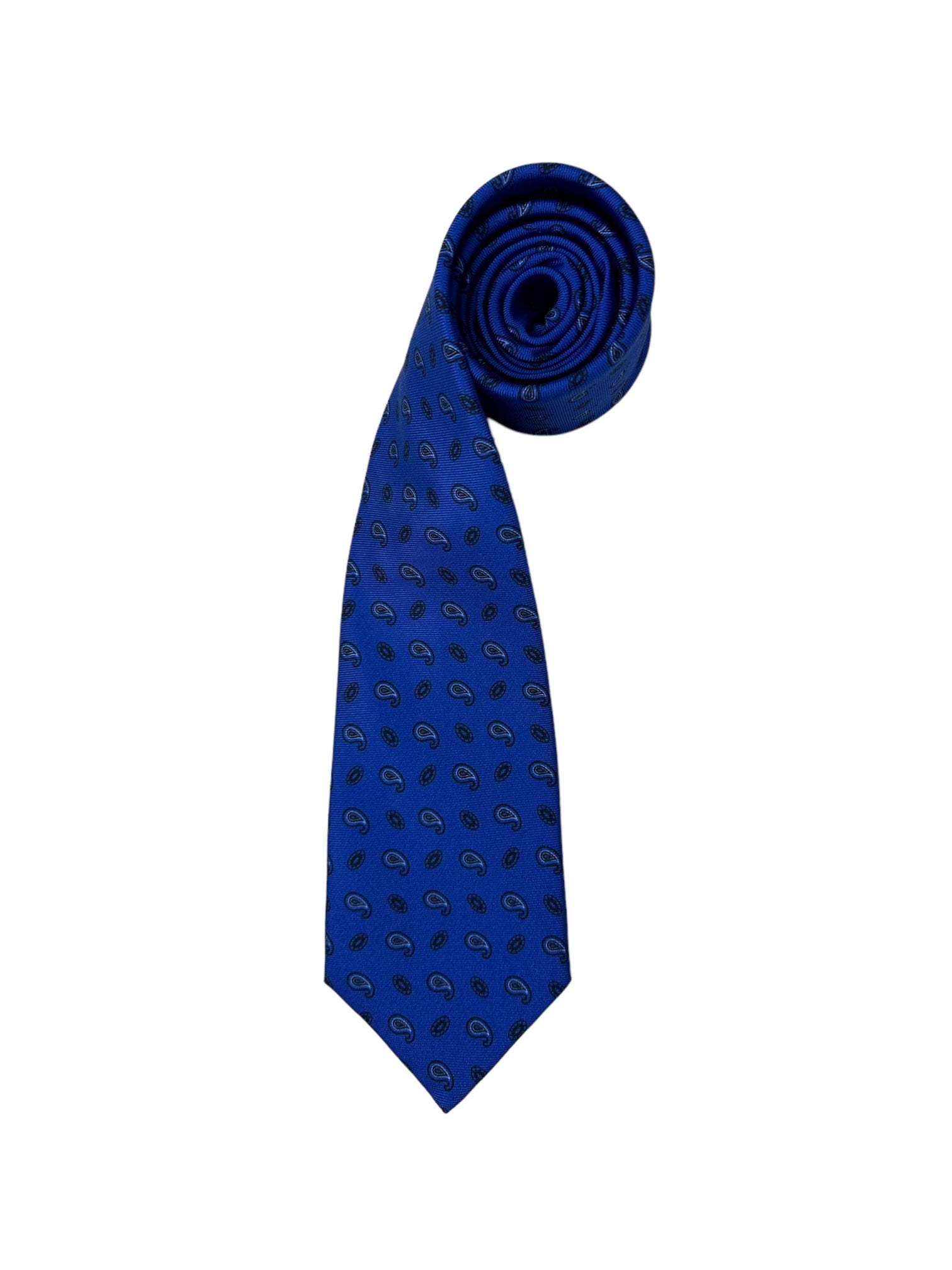 Kiton 5-Fold Royal Blue Paisley Tie
