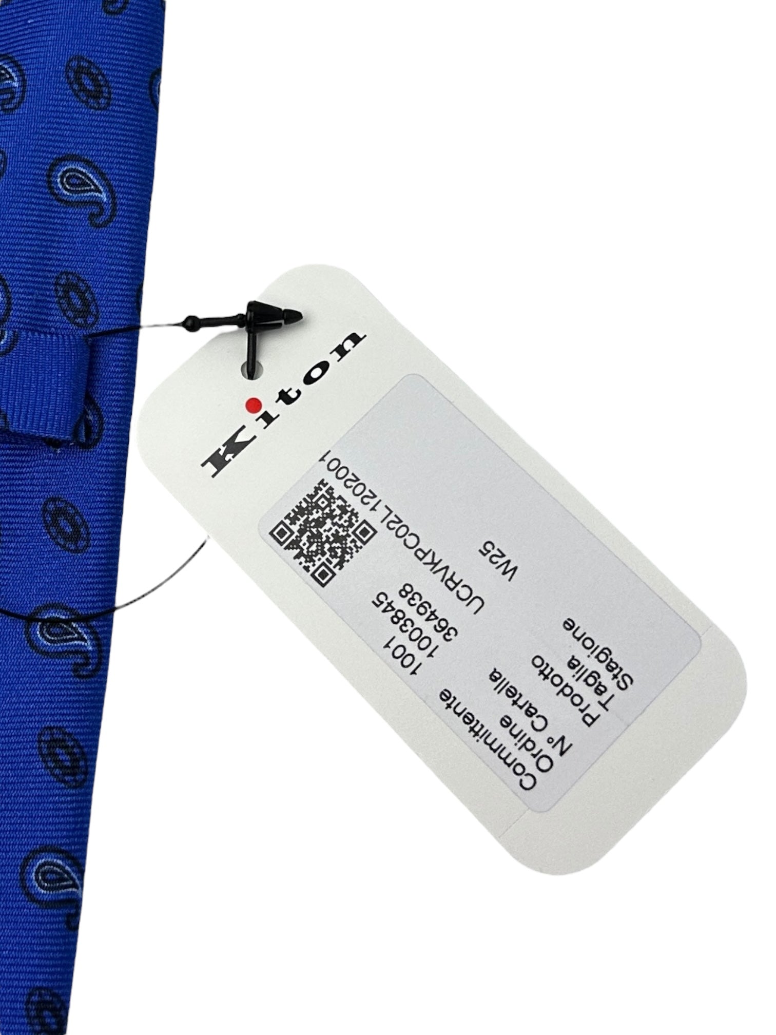 Kiton 5-Fold Royal Blue Paisley Tie