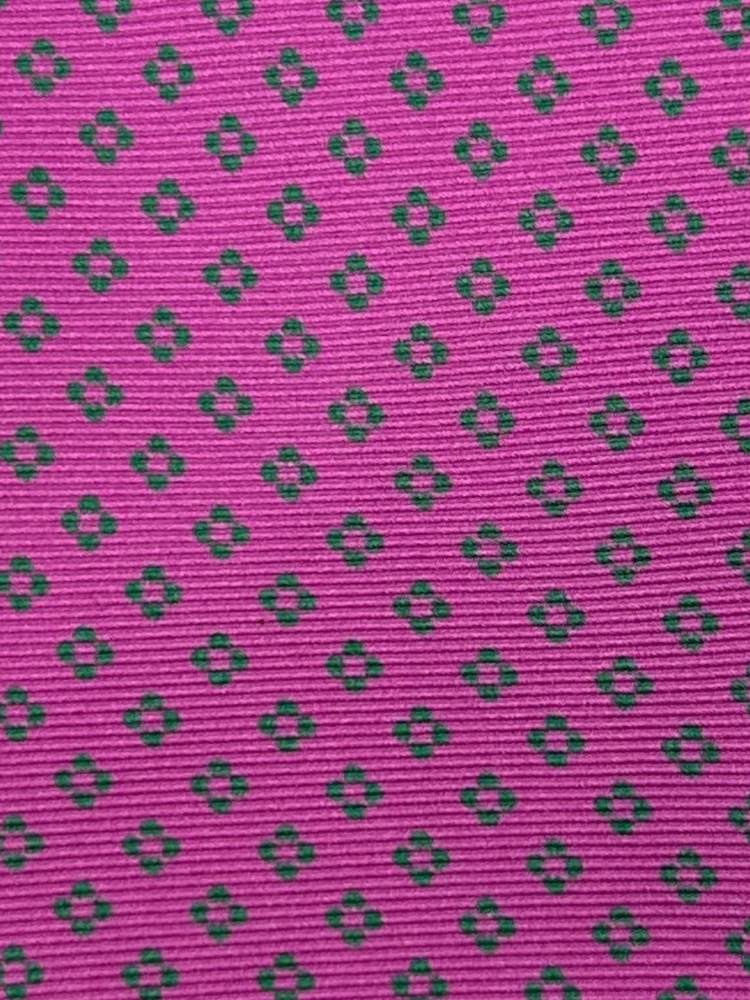 Kiton 5-Fold Hot Pink Geometric Tie