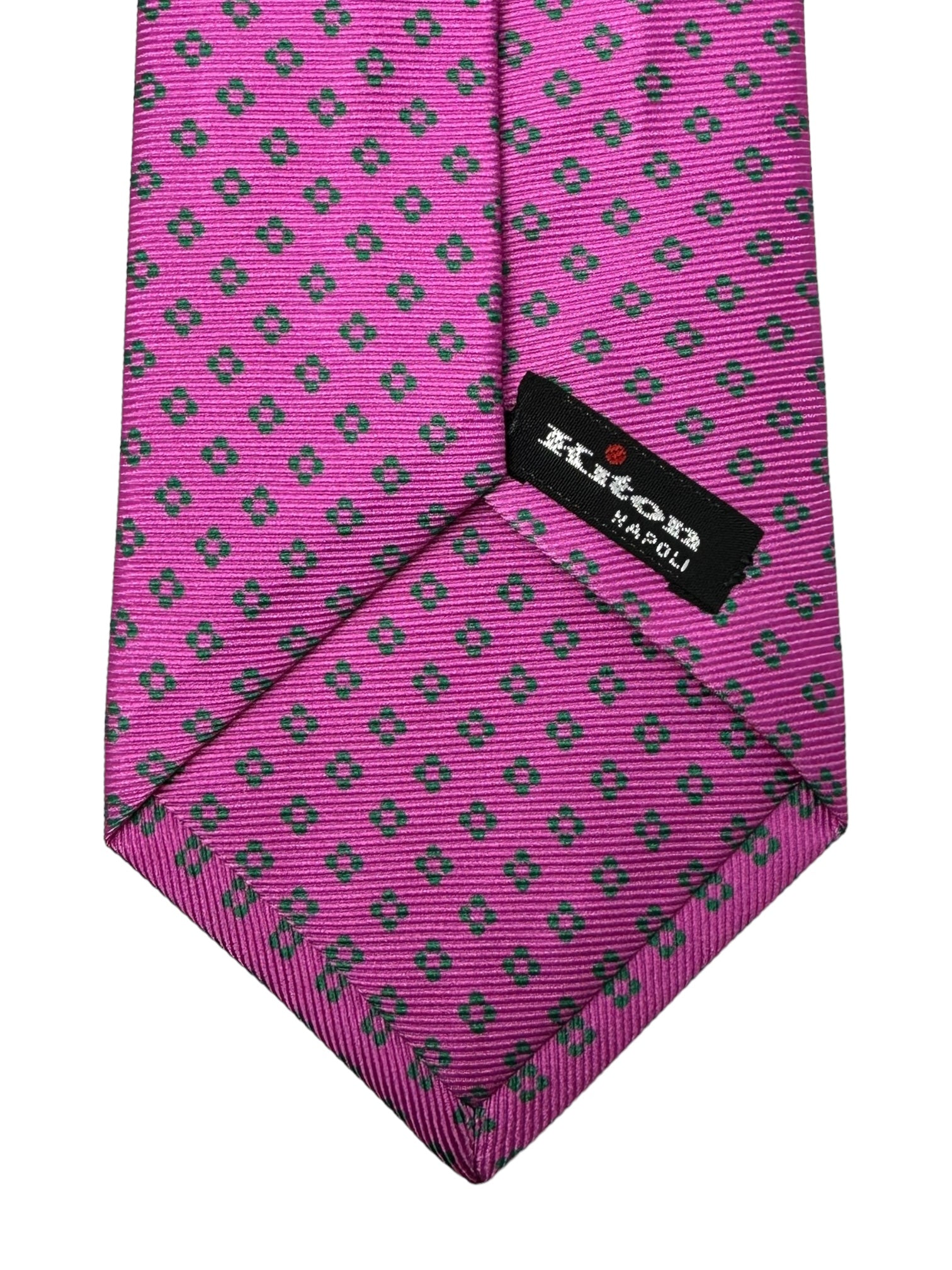 Kiton 5-Fold Hot Pink Geometric Tie