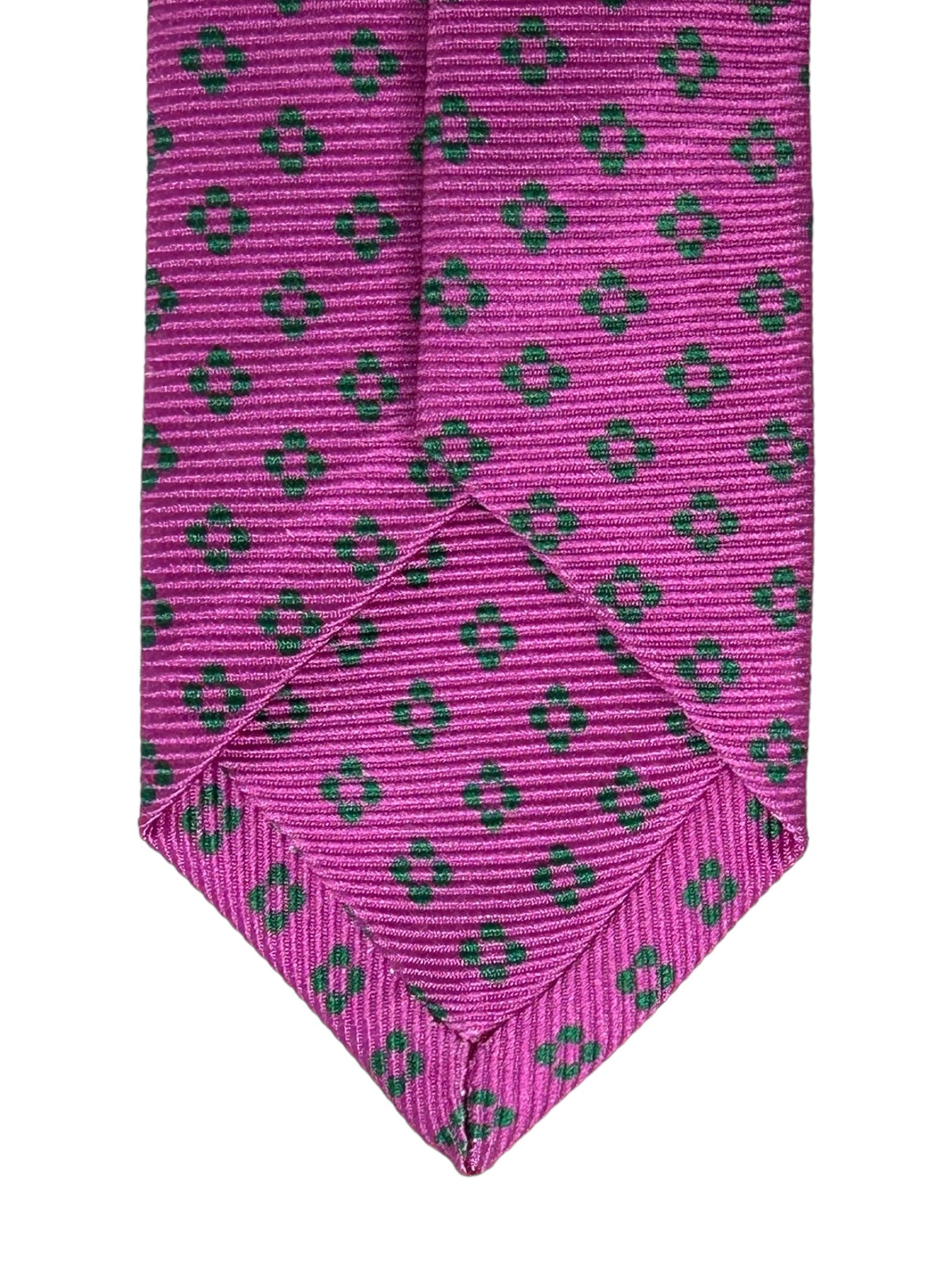 Kiton 5-Fold Hot Pink Geometric Tie