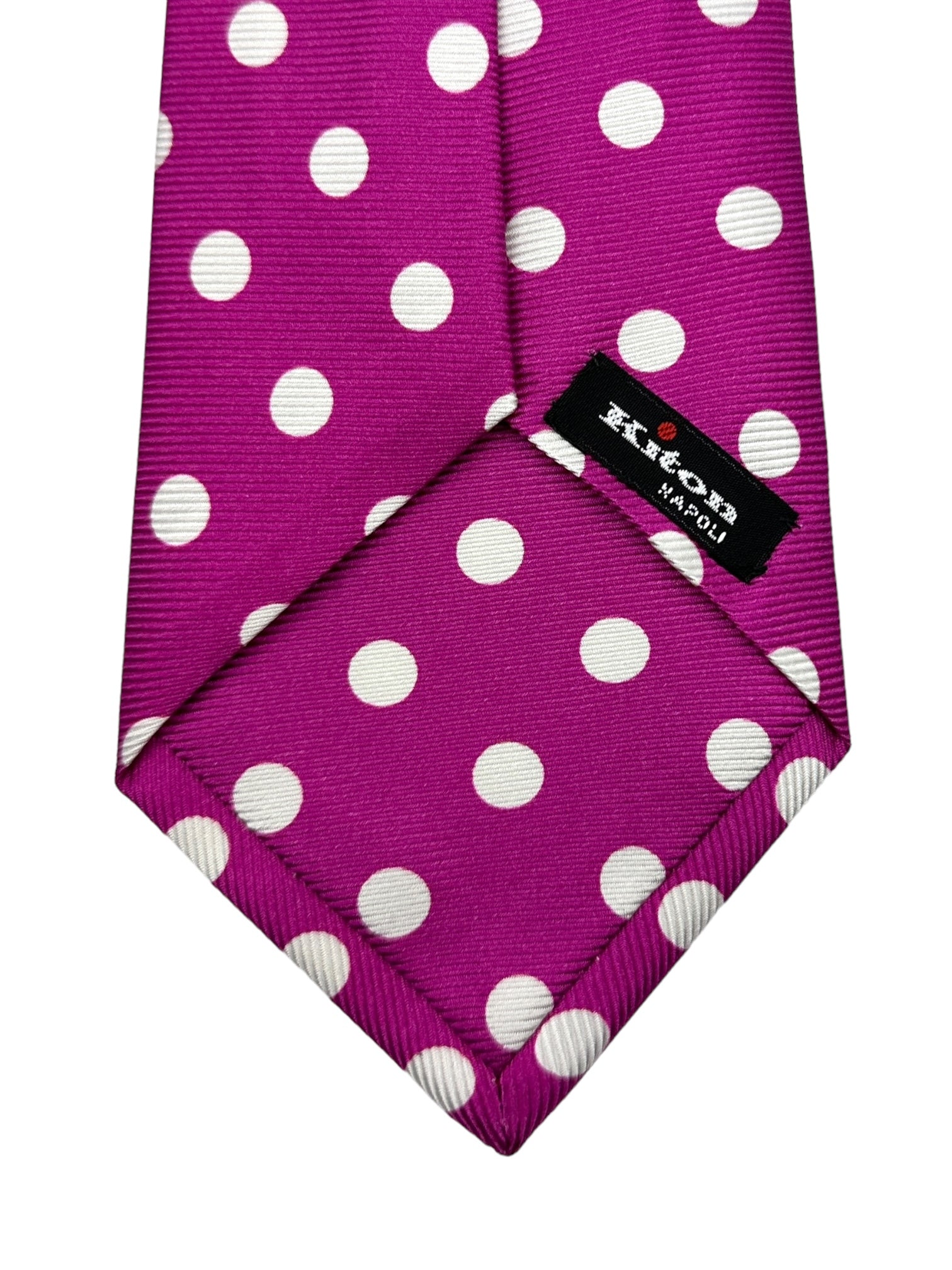 Kiton 5-Fold Pink Polka Dot Tie
