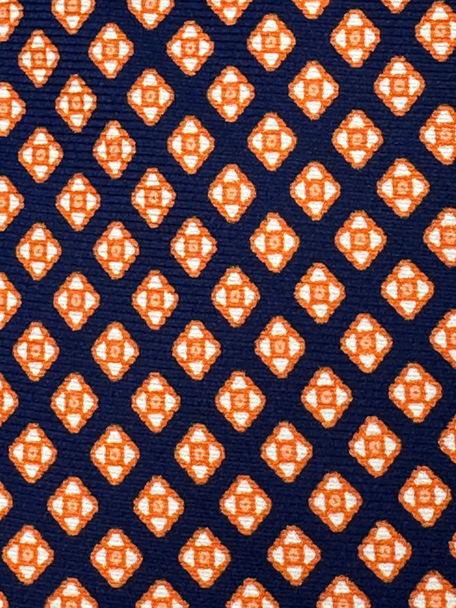 Kiton 5-Fold Blue and Orange Silk Tie
