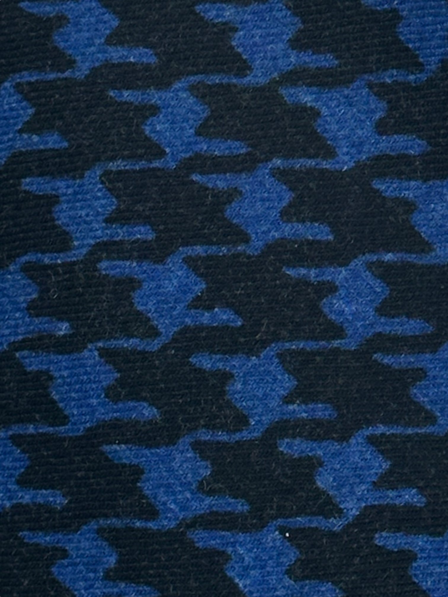 Kiton 5-Fold Blue Houndstooth Woollen Tie