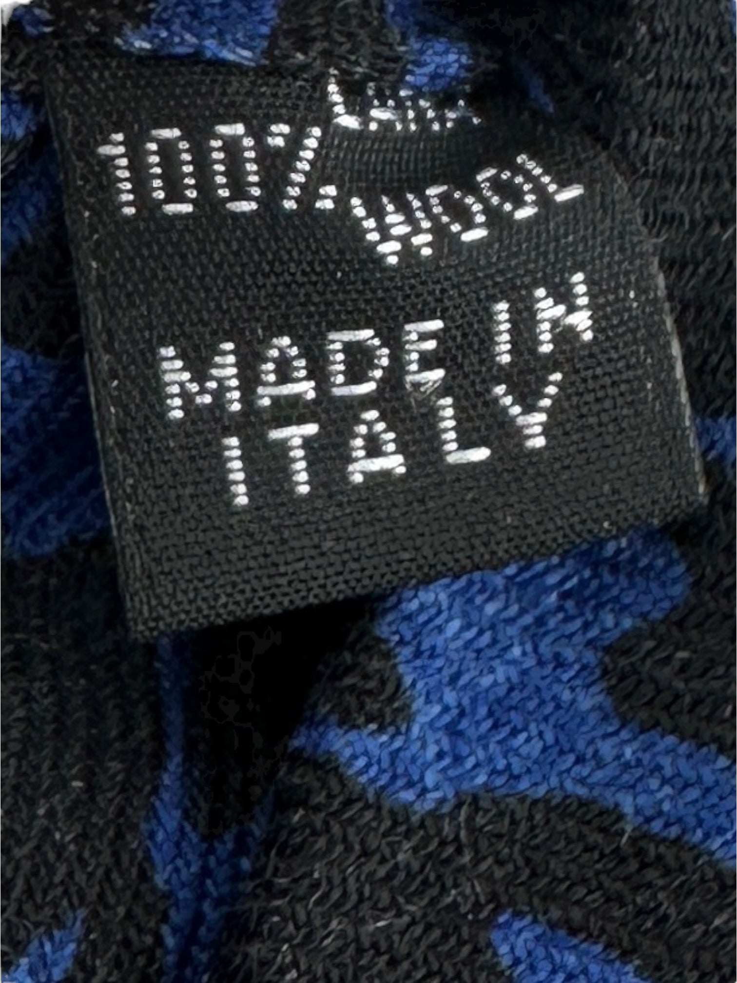 Kiton 5-Fold Blue Houndstooth Woollen Tie