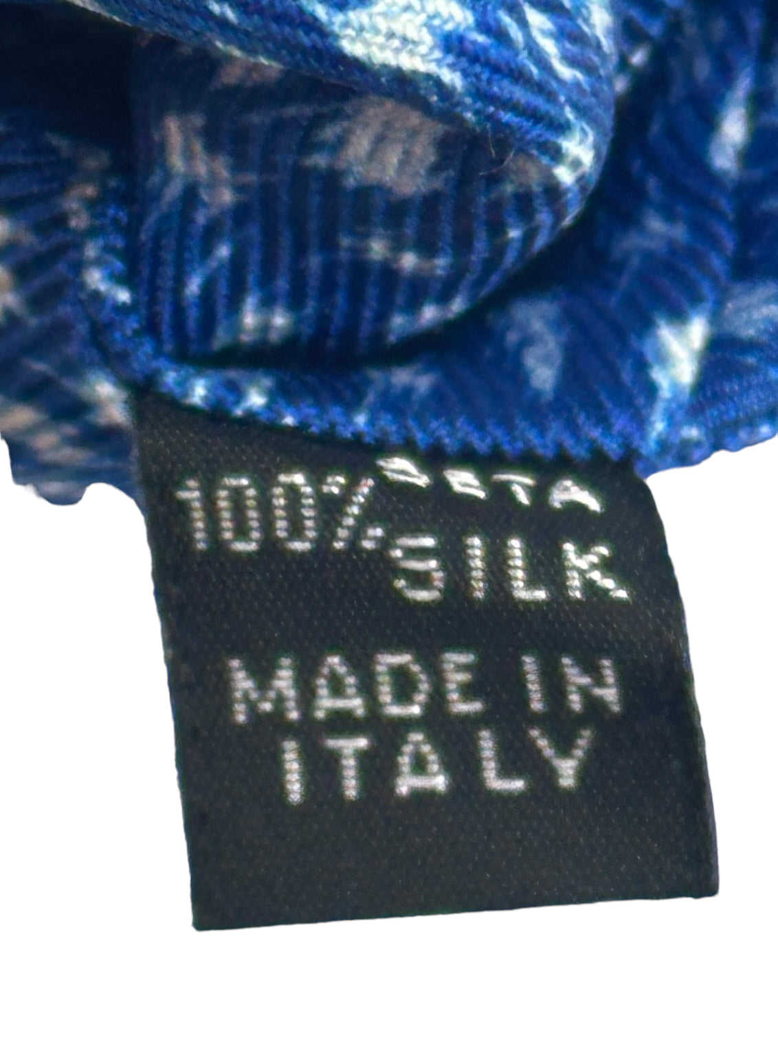 Kiton 5-Fold Blue Pied de Poule Silk Tie