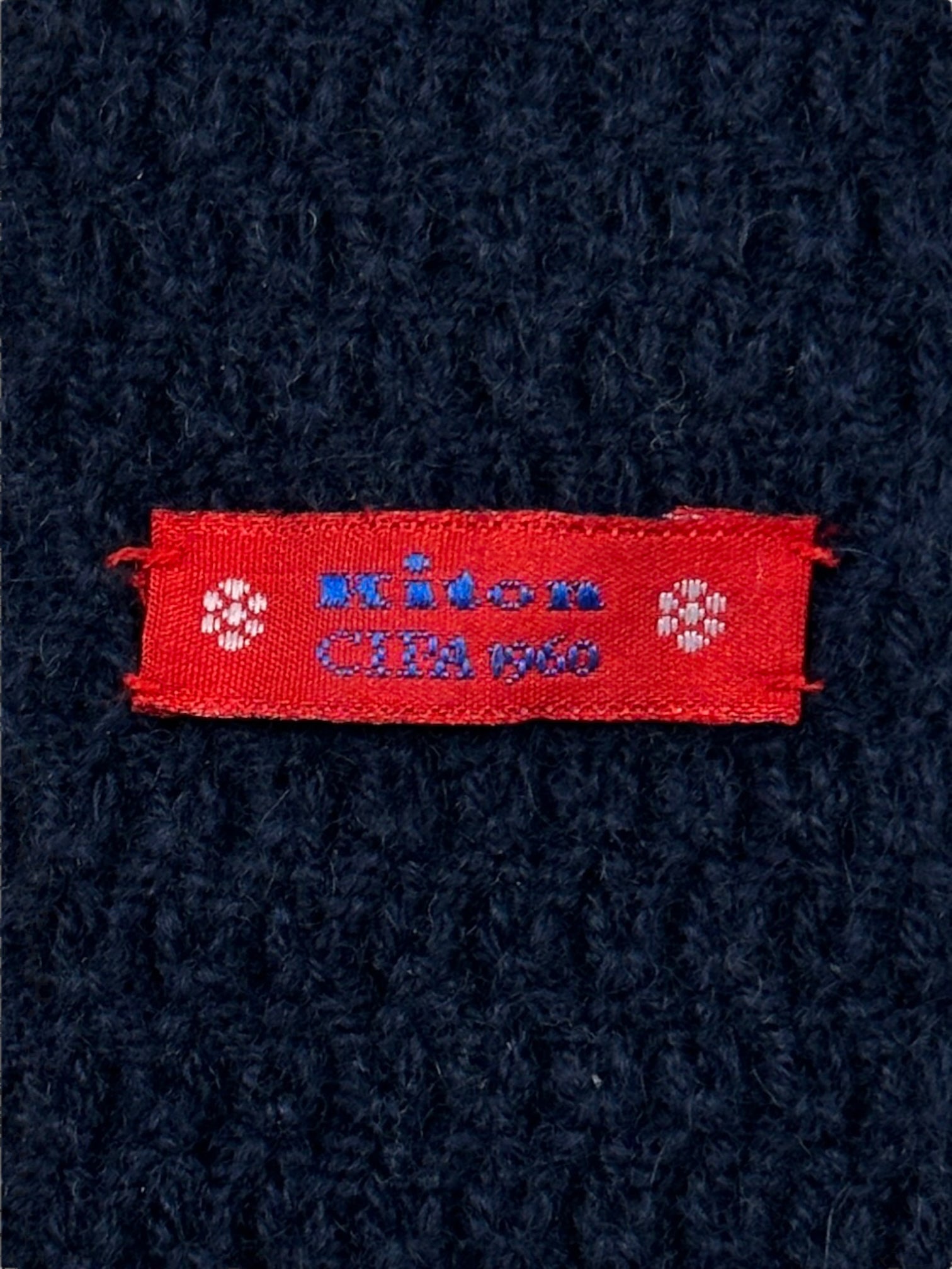 Kiton Navy Cashmere Knitted Tie