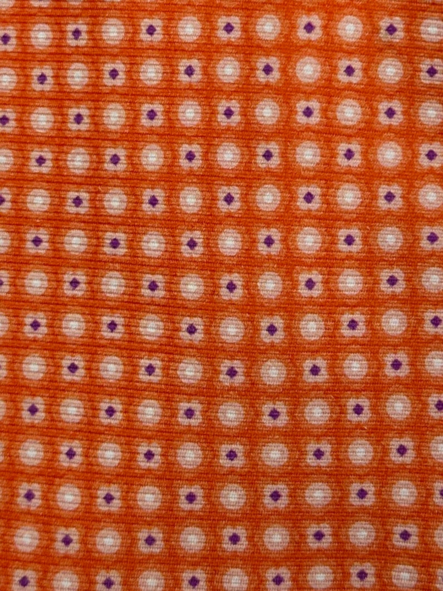 Kiton 7-voudige oranje geometrische zijden stropdas