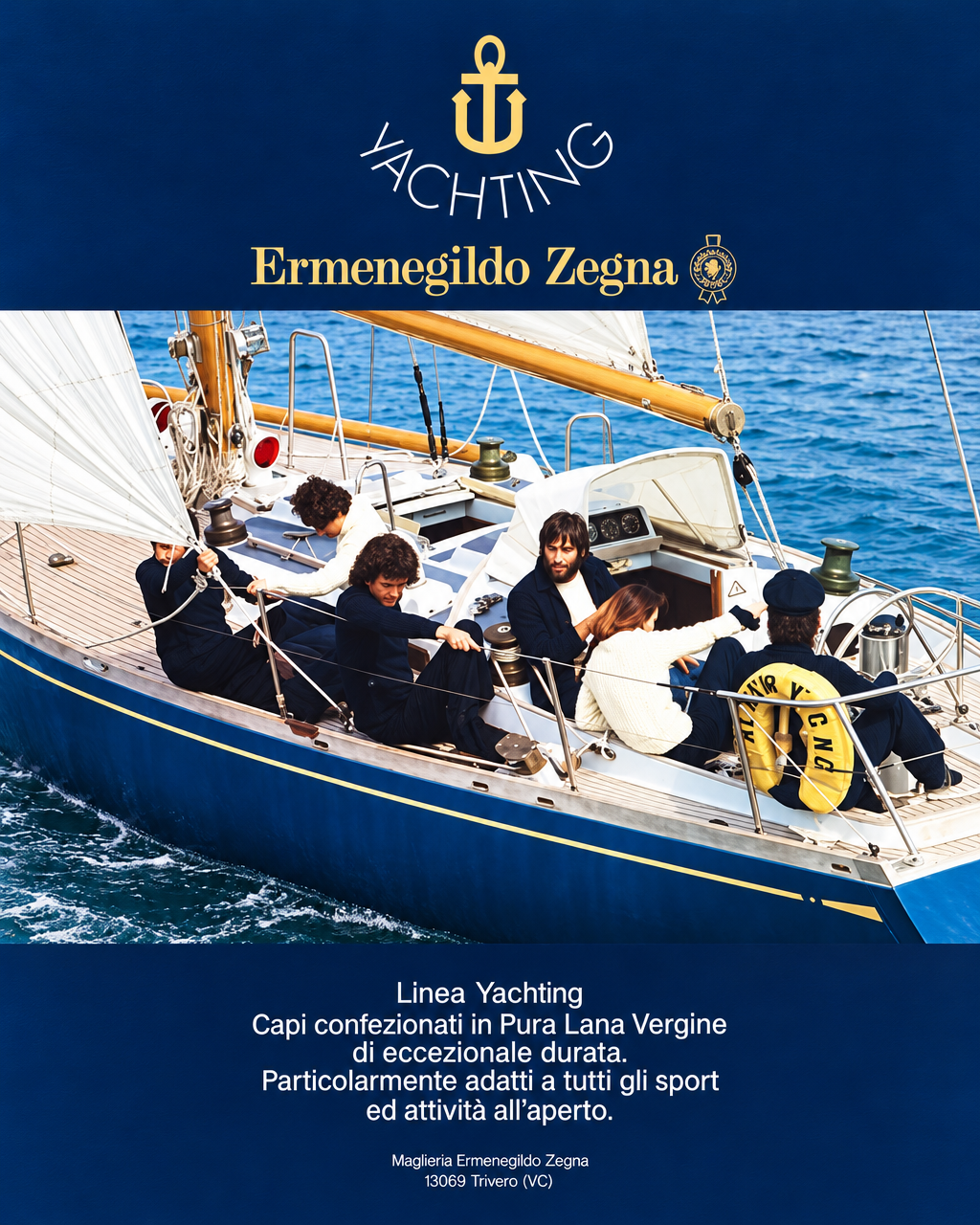 Ermenegildo Zegna Navy Vintage 1980's Yachting Coat