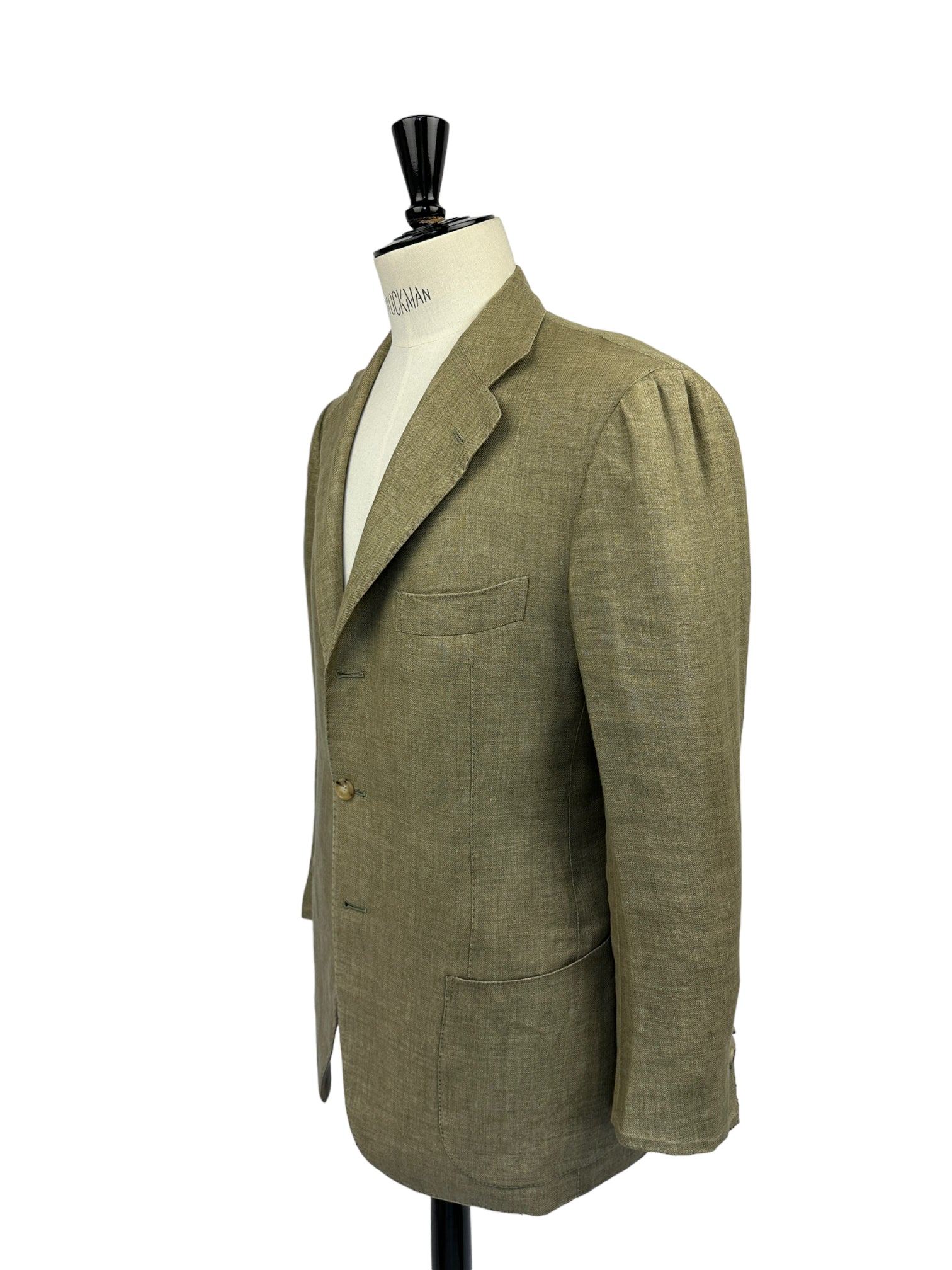 Cesare Attolini Olive Green Linen Jacket