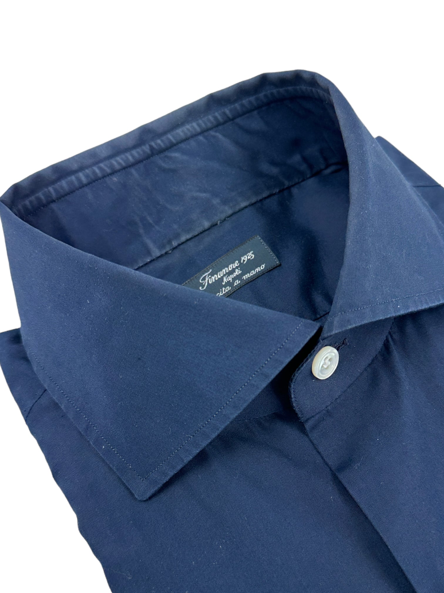 Finamore Navy Cotton Shirt