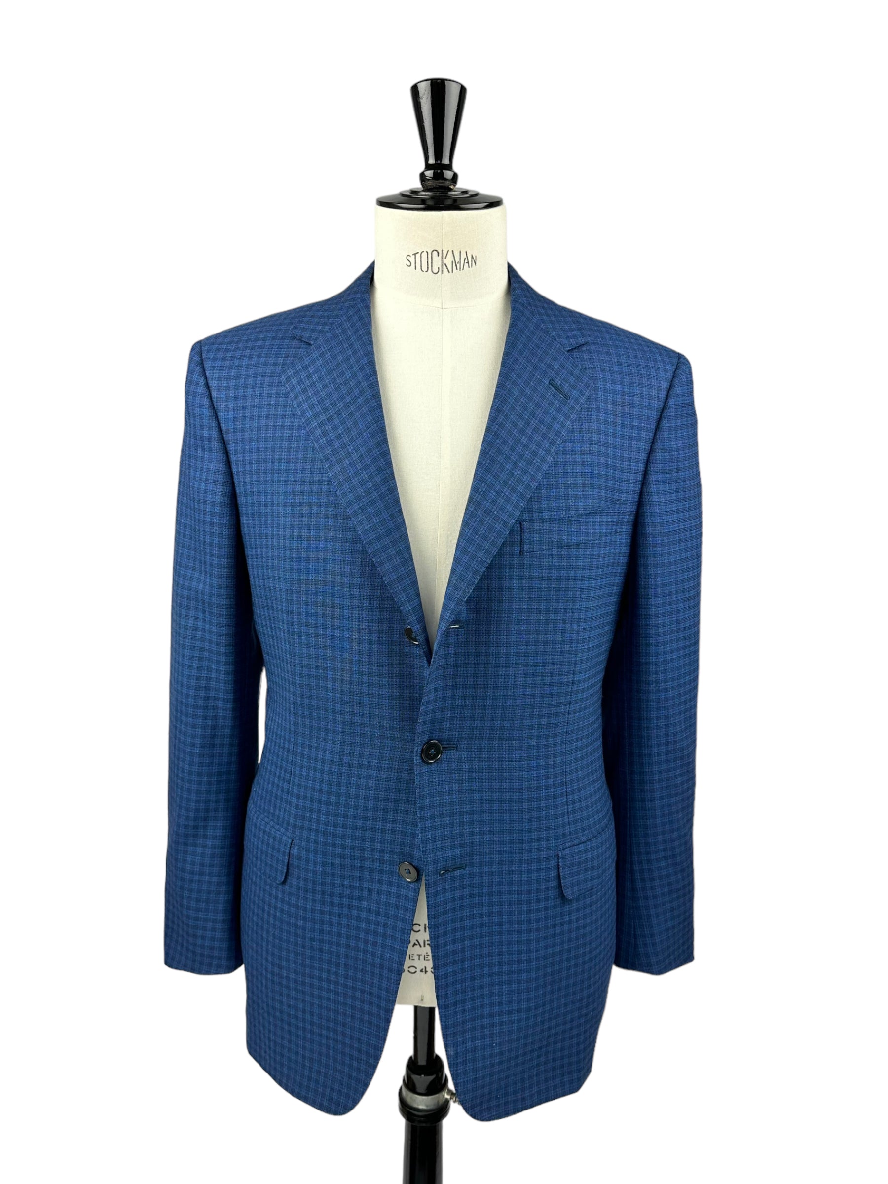 Ermenegildo Zegna Royal Blue Gingham Check Jacket