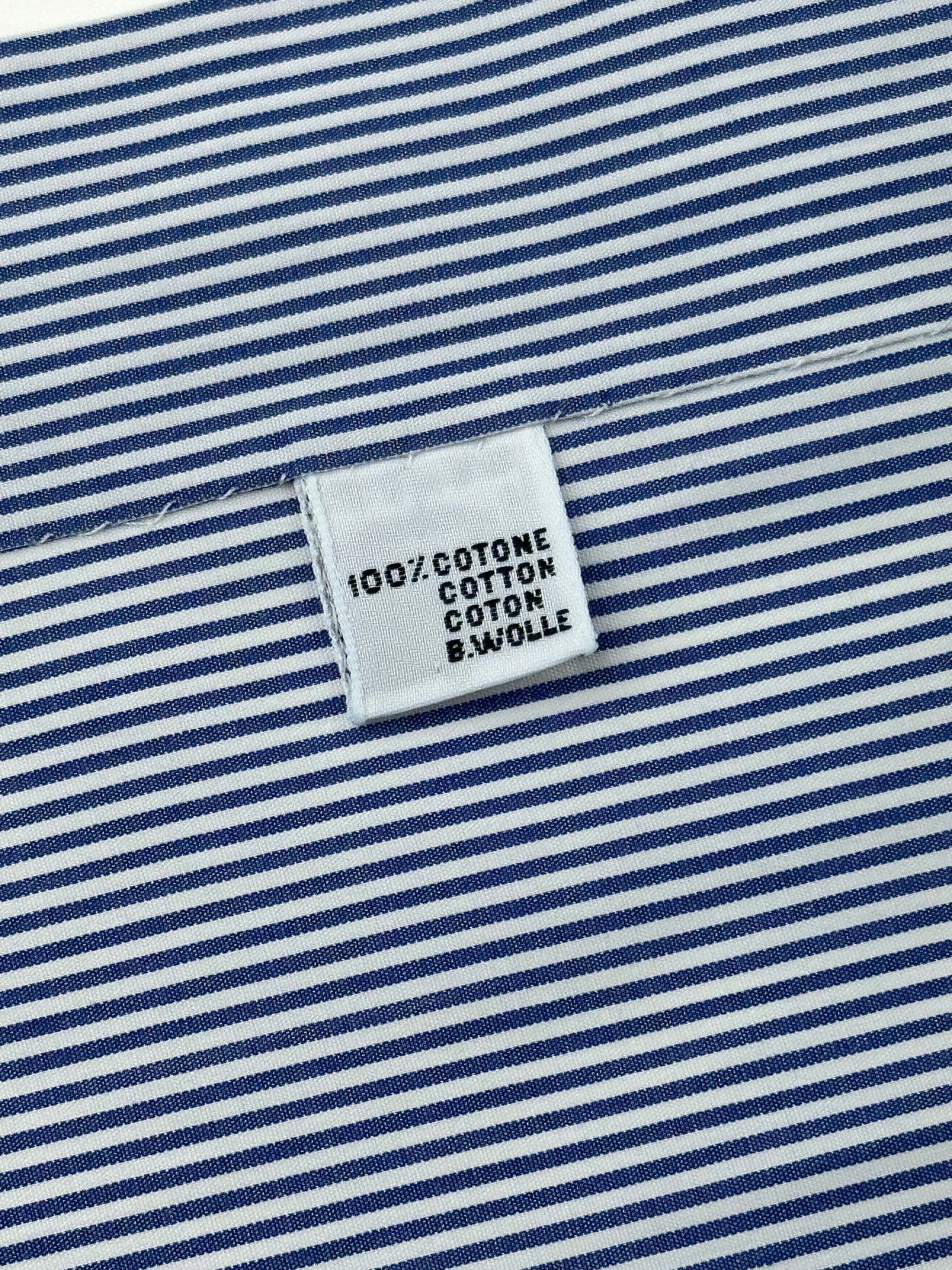 Kiton Blue Contrast Collar Shirt