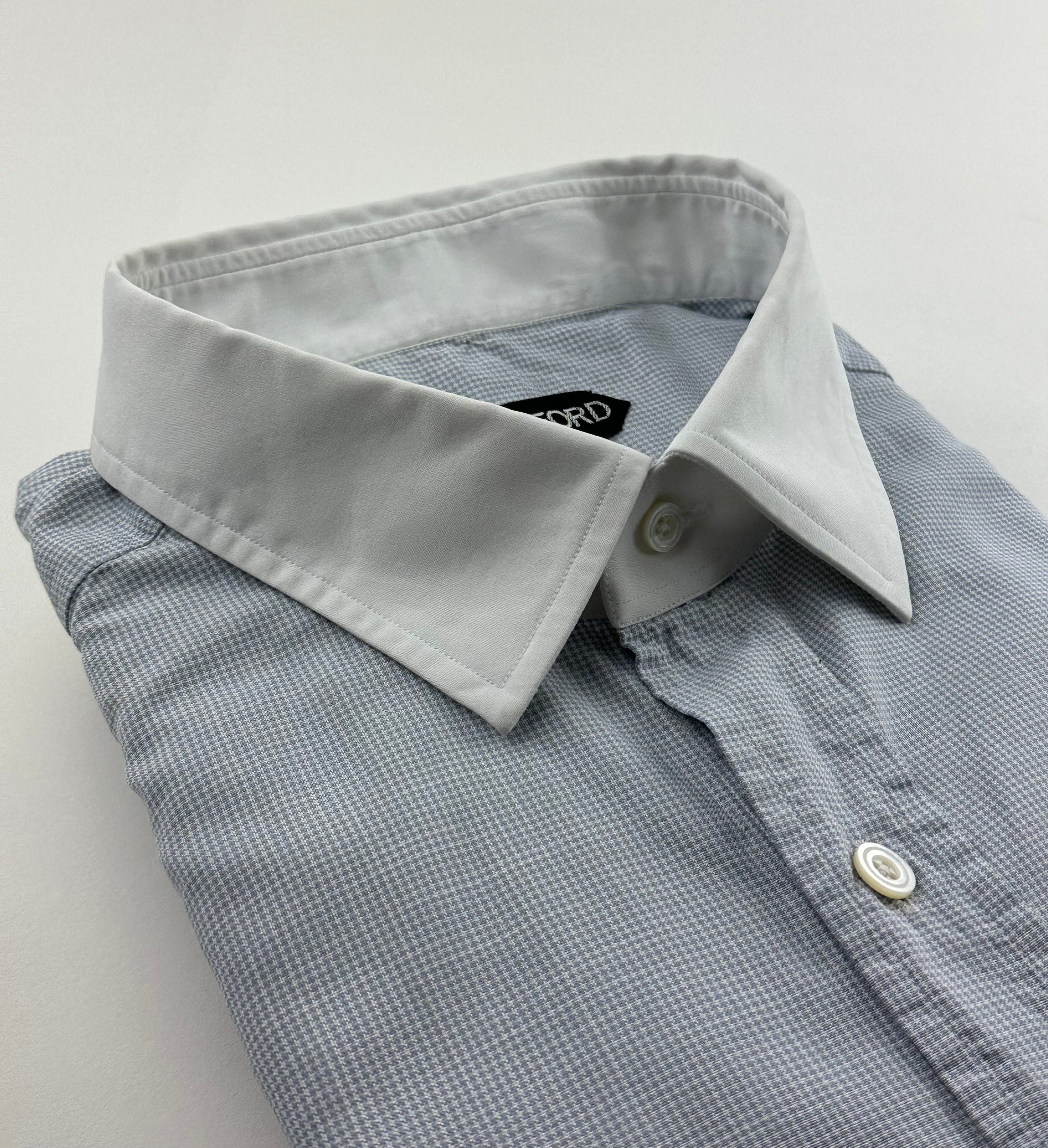 Tom Ford Light Blue Contrast Collar Shirt