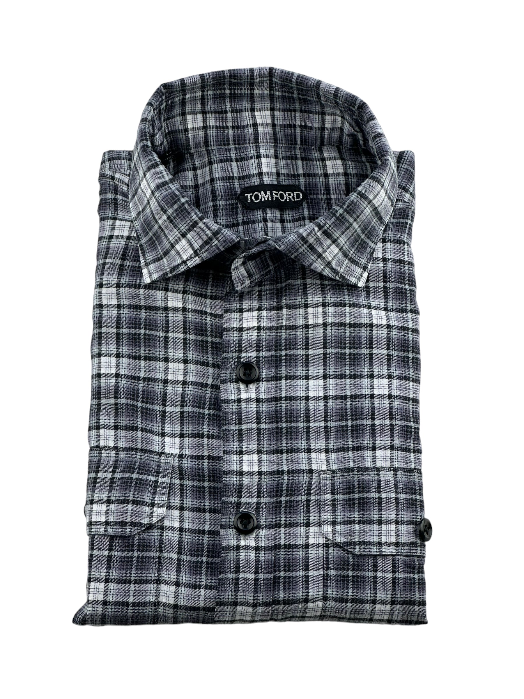 Tom Ford Grey Flannel Check Over Shirt