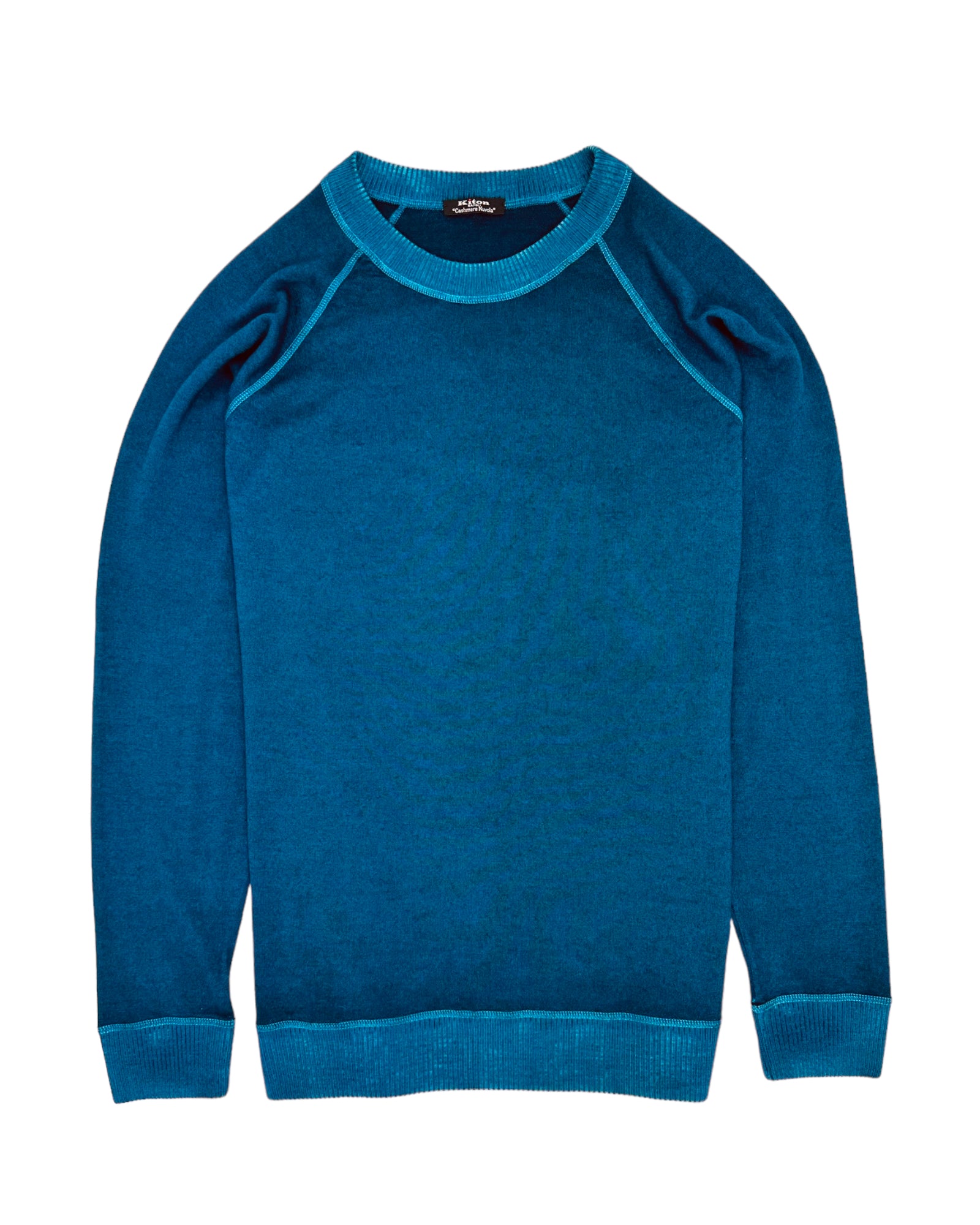 Kiton Turquoise Cashmere Round Neck