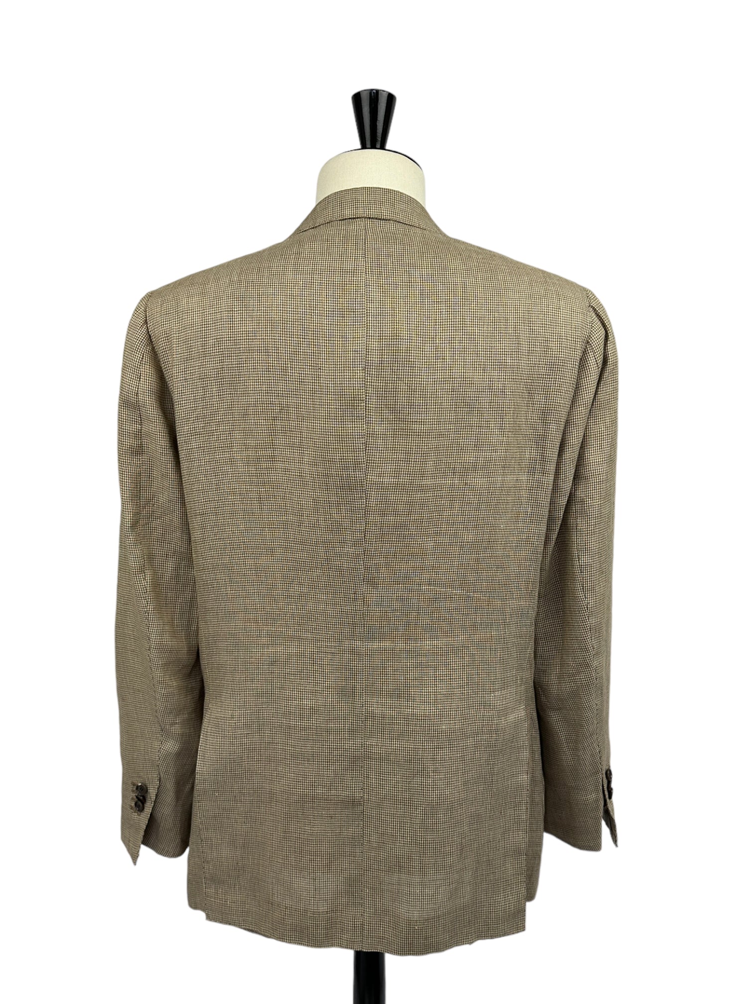 Cesare Attolini Brown Puppytooth Linen Jacket