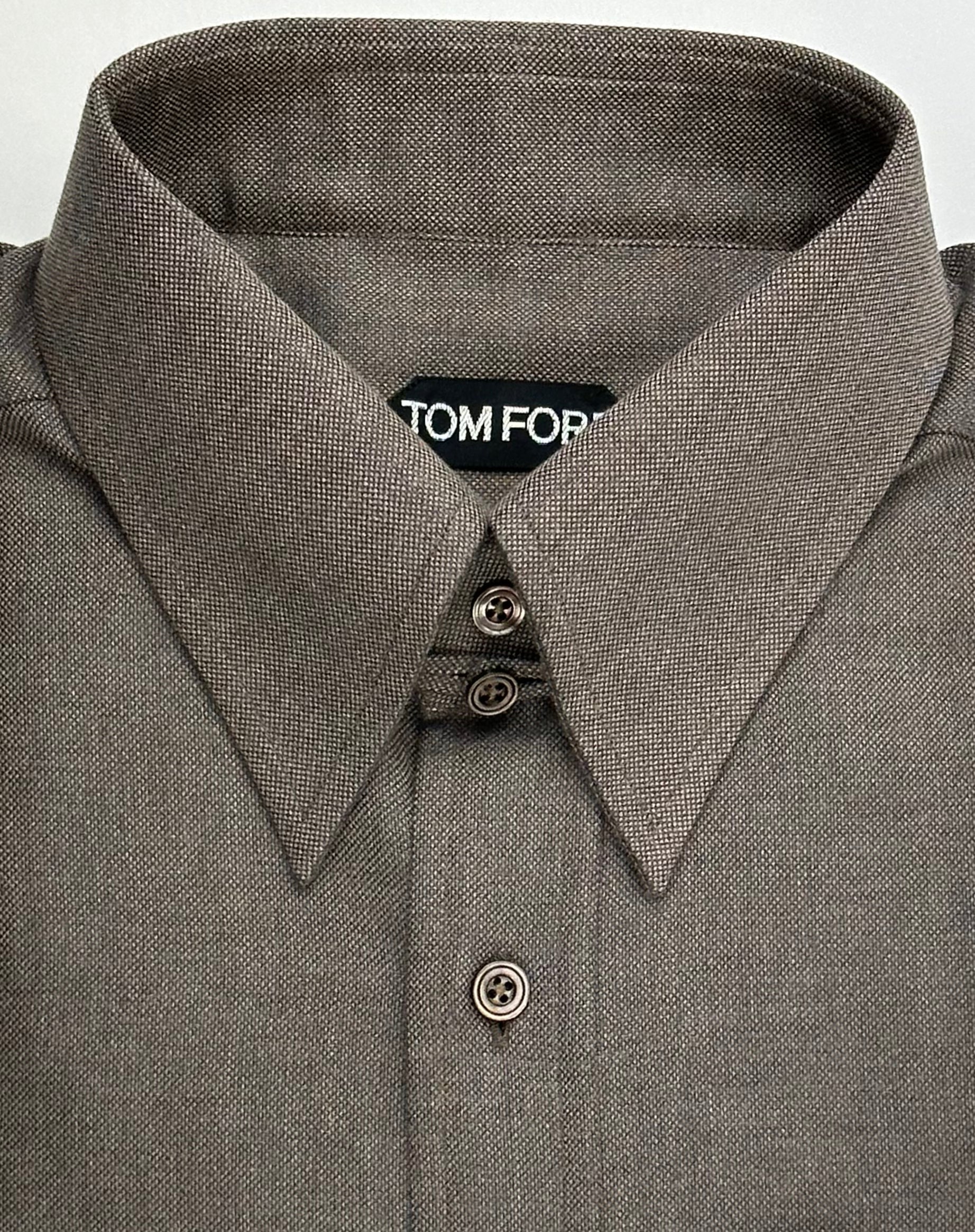 Tom Ford Brown Tab Collar Shirt