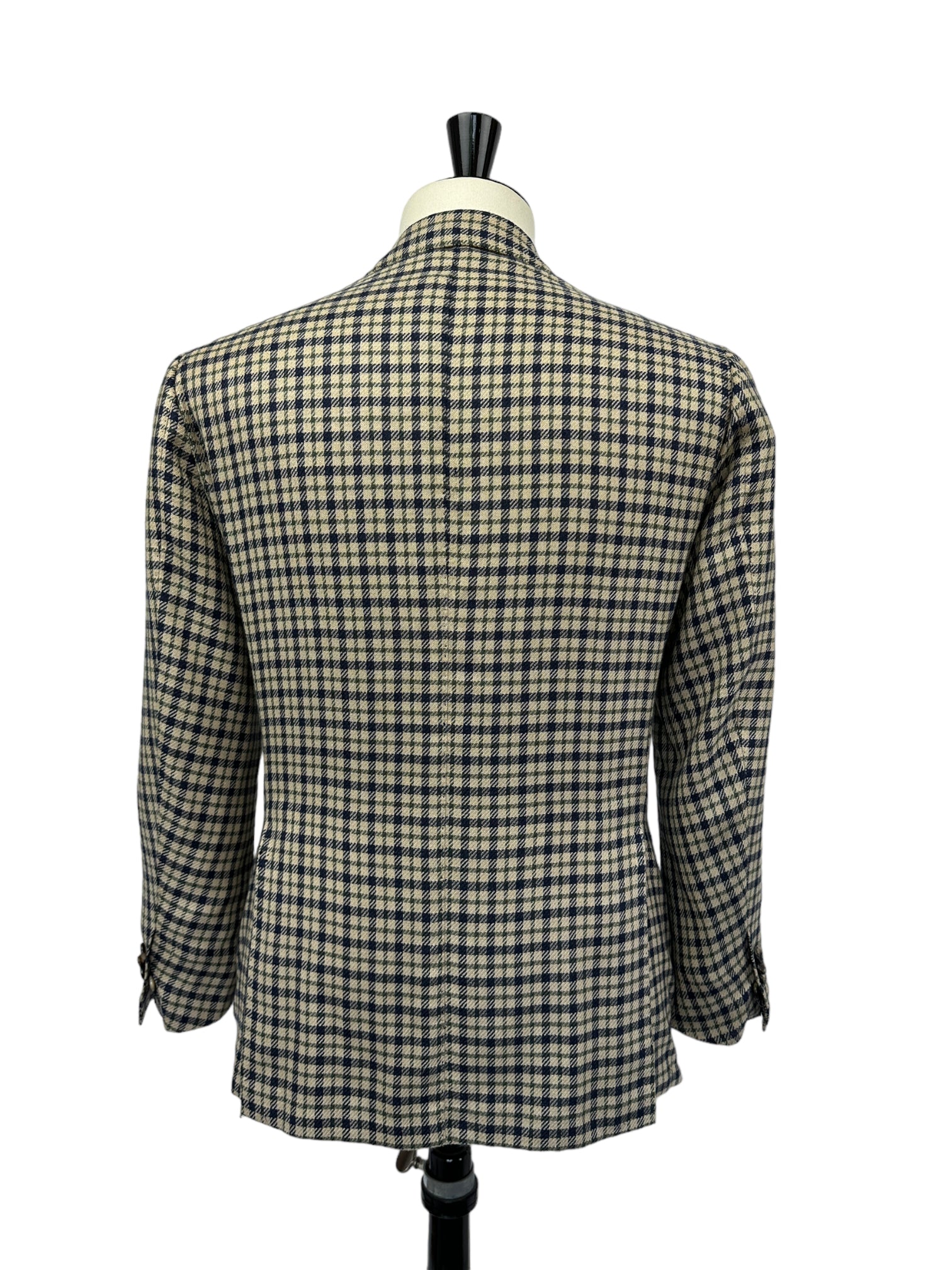 Cesare Attolini Beige Cashmere an Silk Check Jacket