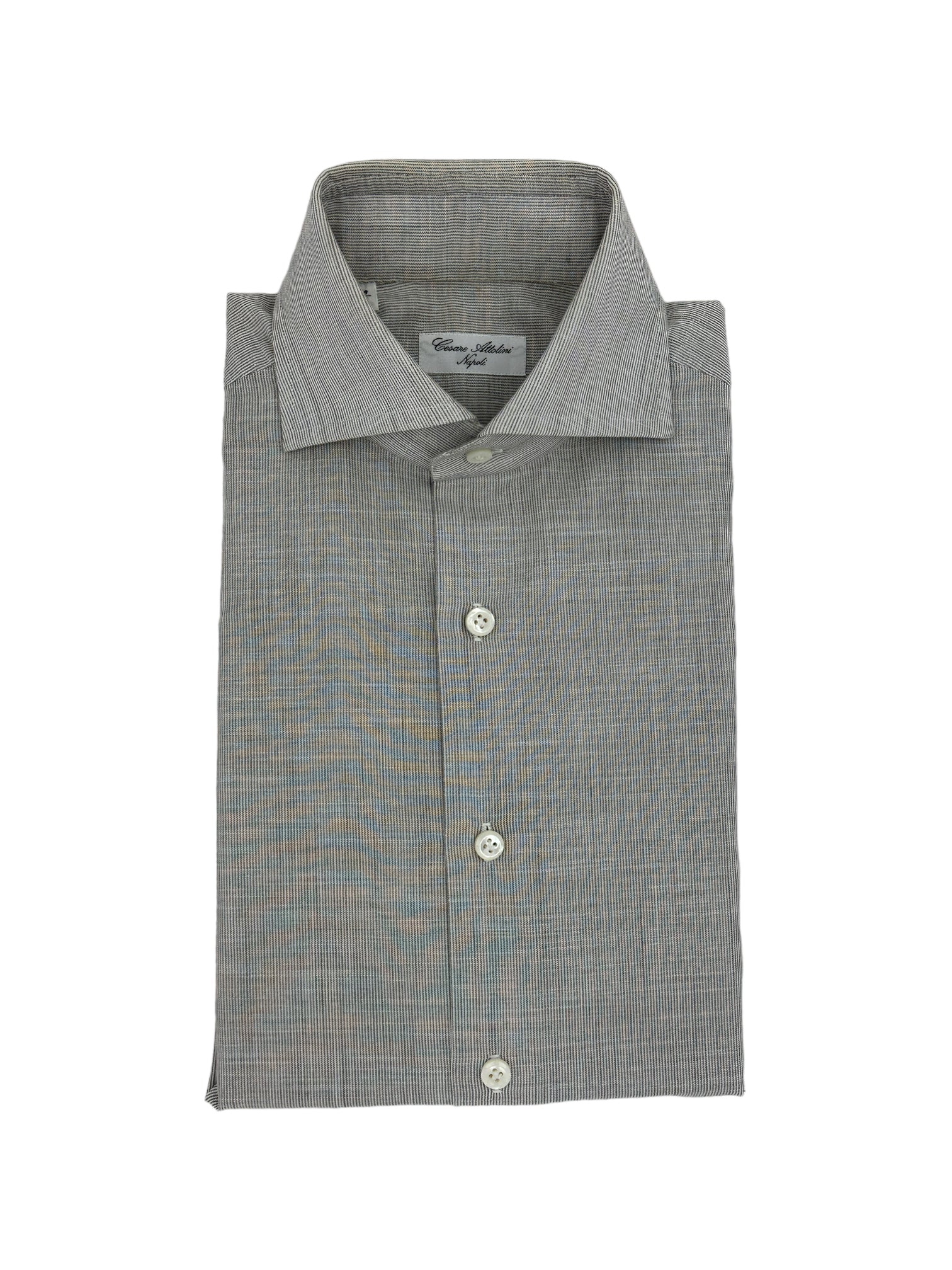 Cesare Attolini Light Brown Pinstripe Shirt