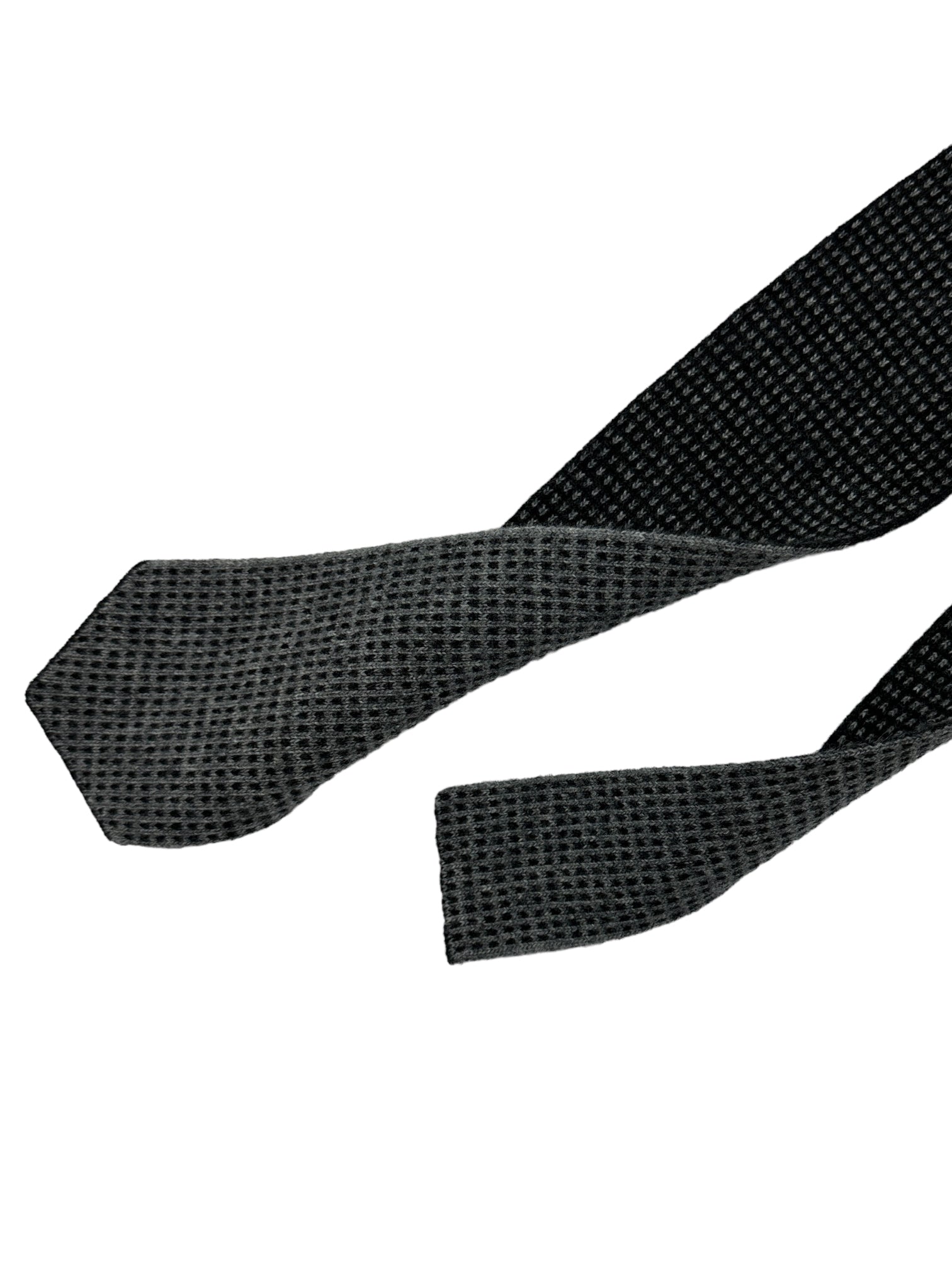 Cesare Attolini Grey Reversible Cashmere Blend Knitted Tie