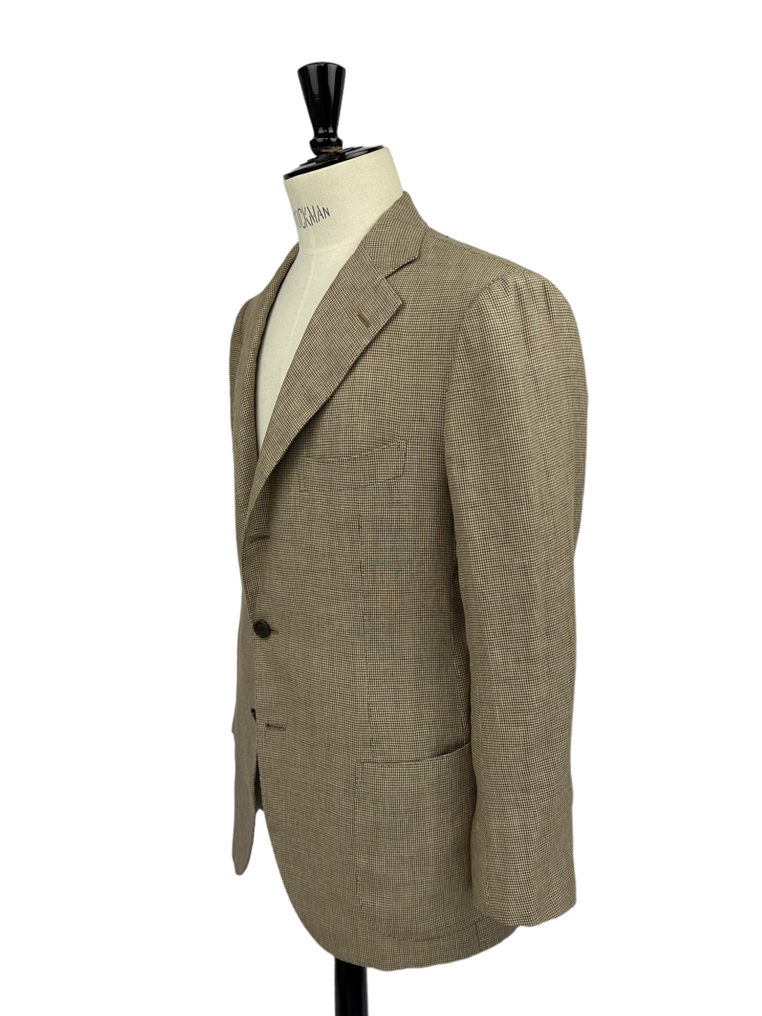 Cesare Attolini Brown Puppytooth Linen Jacket