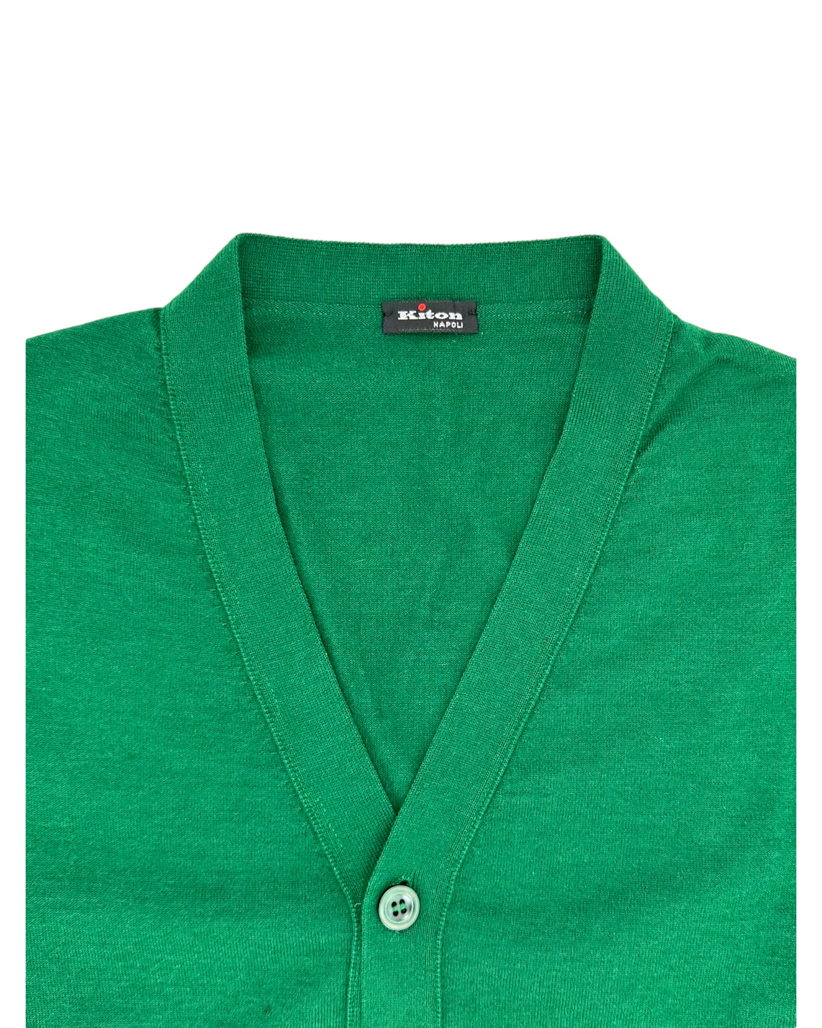 Kiton Rolex Green Cashmere & Silk Blend Cardigan