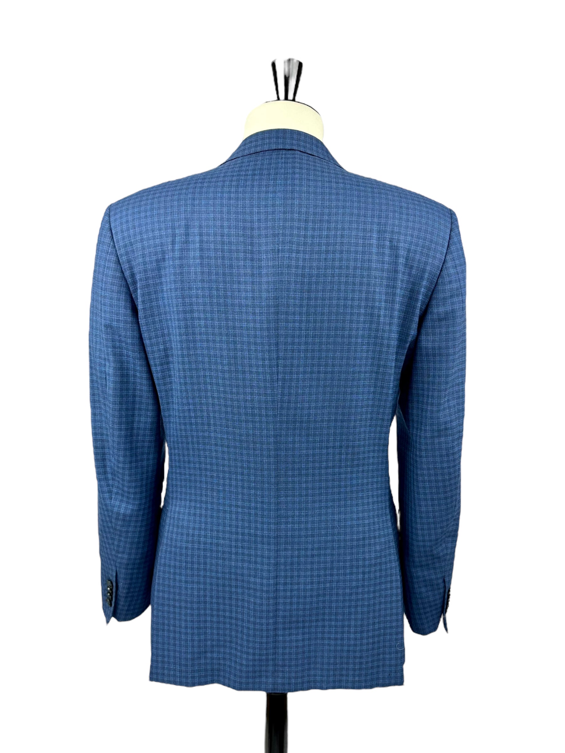 Ermenegildo Zegna Royal Blue Gingham Check Jacket