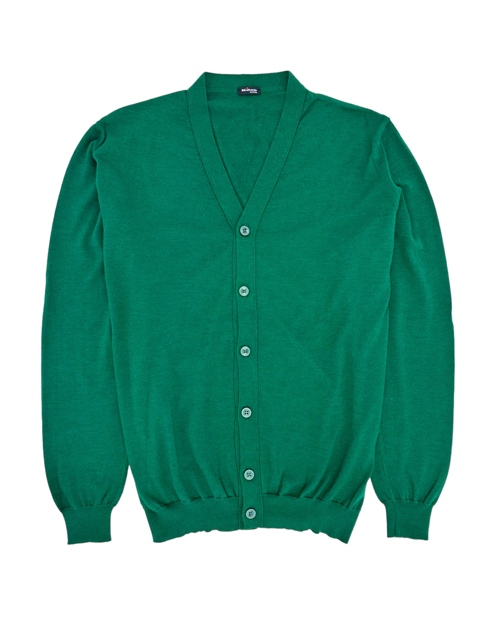 Kiton Rolex Green Cashmere & Silk Blend Cardigan