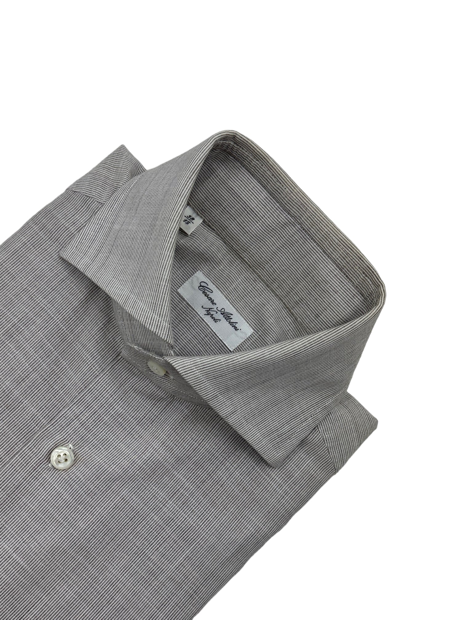 Cesare Attolini Light Brown Pinstripe Shirt