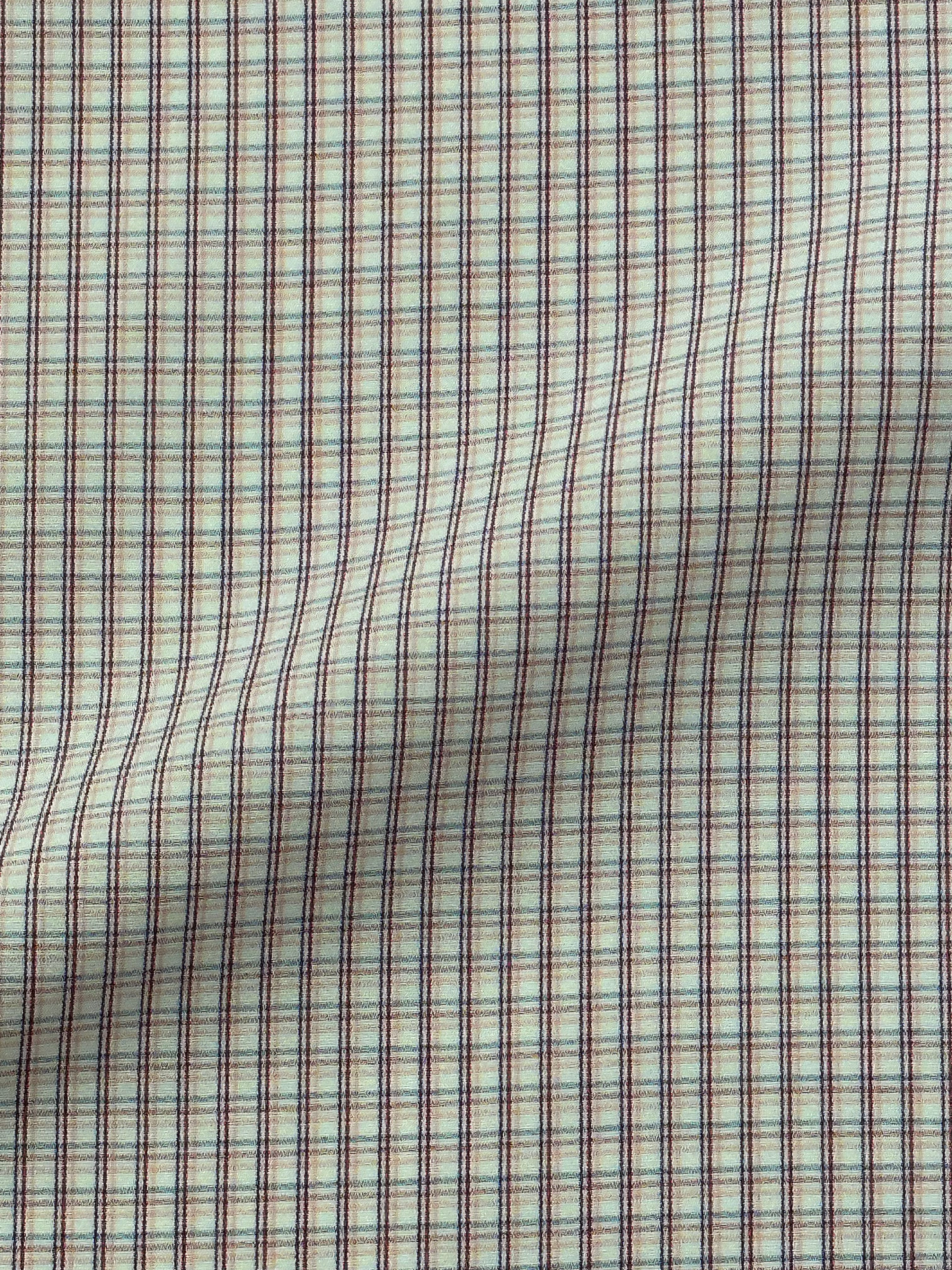 Kiton Blue and Red Windowpane Shirt