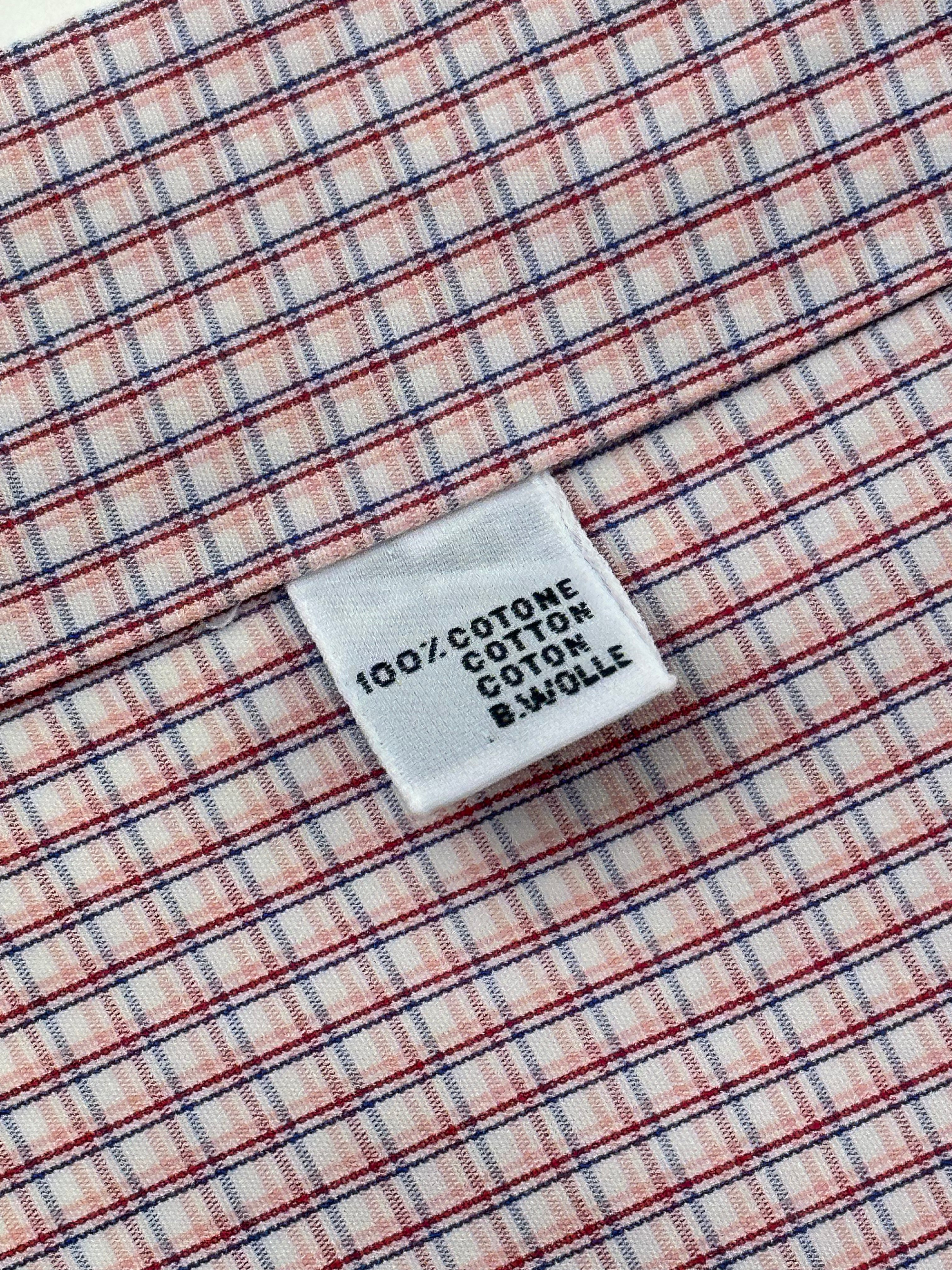 Kiton Blue and Red Windowpane Shirt