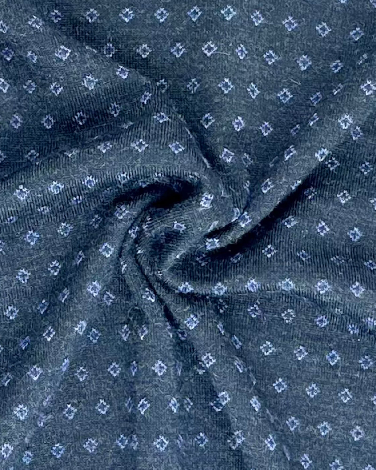 Kiton Blue Geometric Pattern V Neck