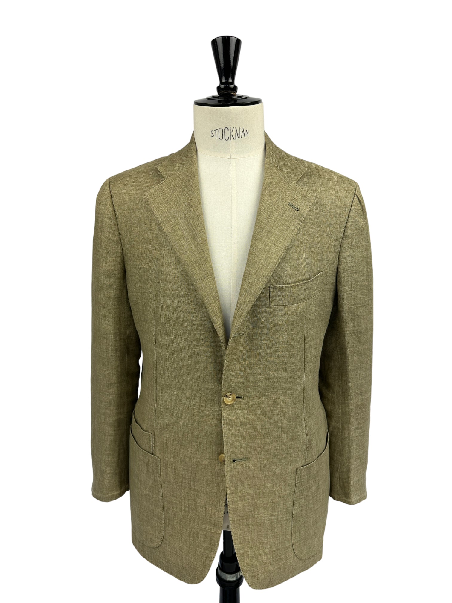 Cesare Attolini Olive Green Linen Jacket
