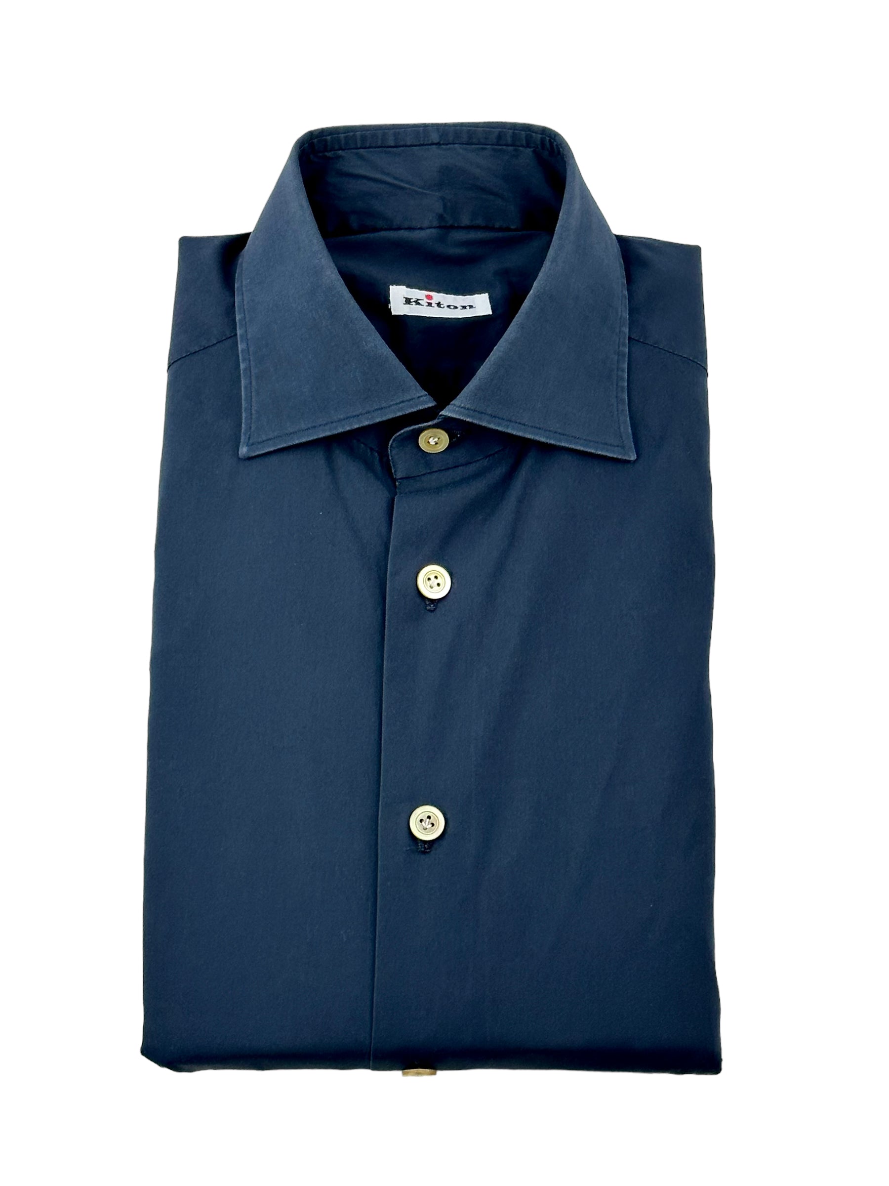 Kiton Navy Stretch Shirt