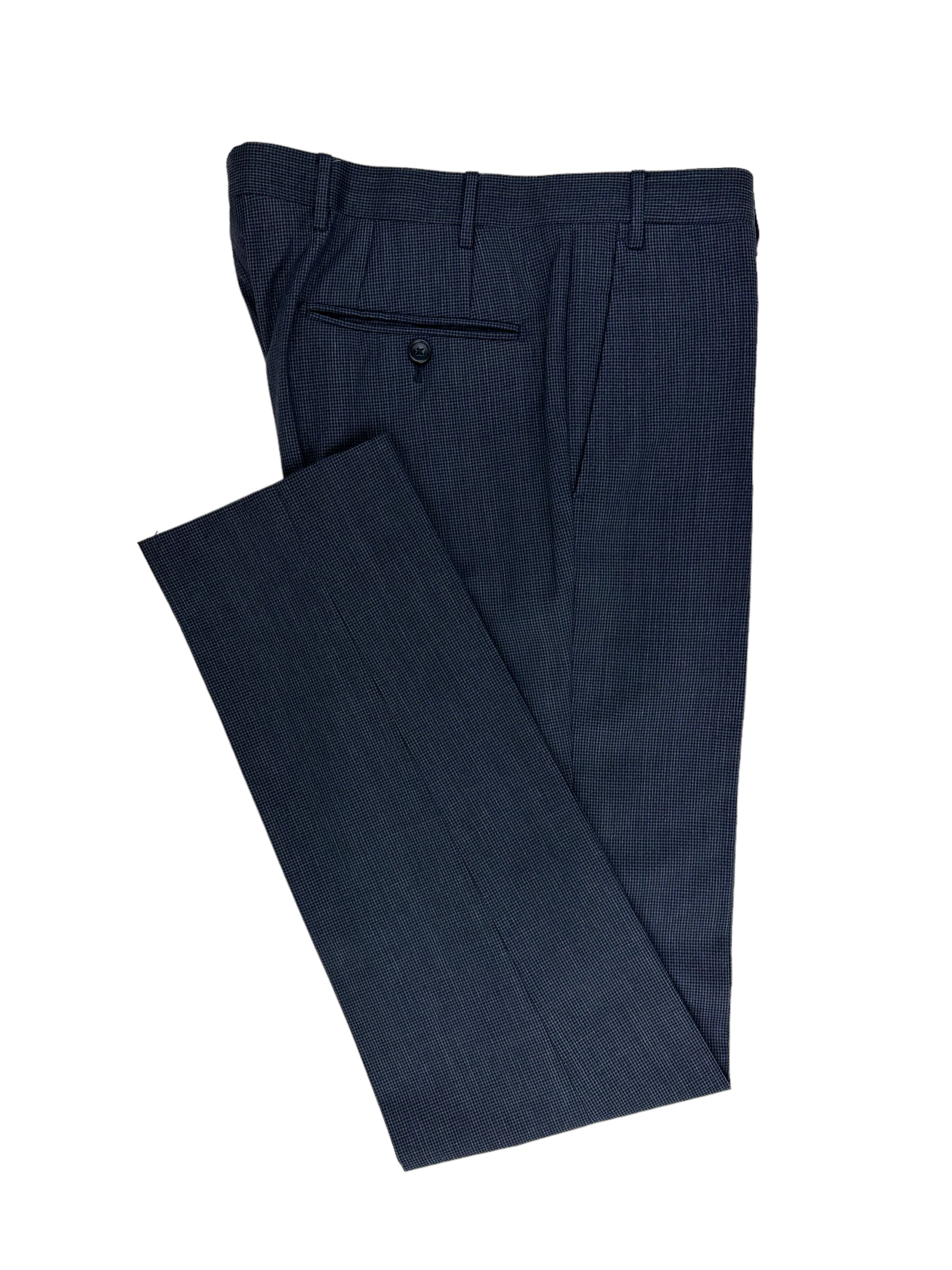 Corneliani Blue Puppytooth Suit