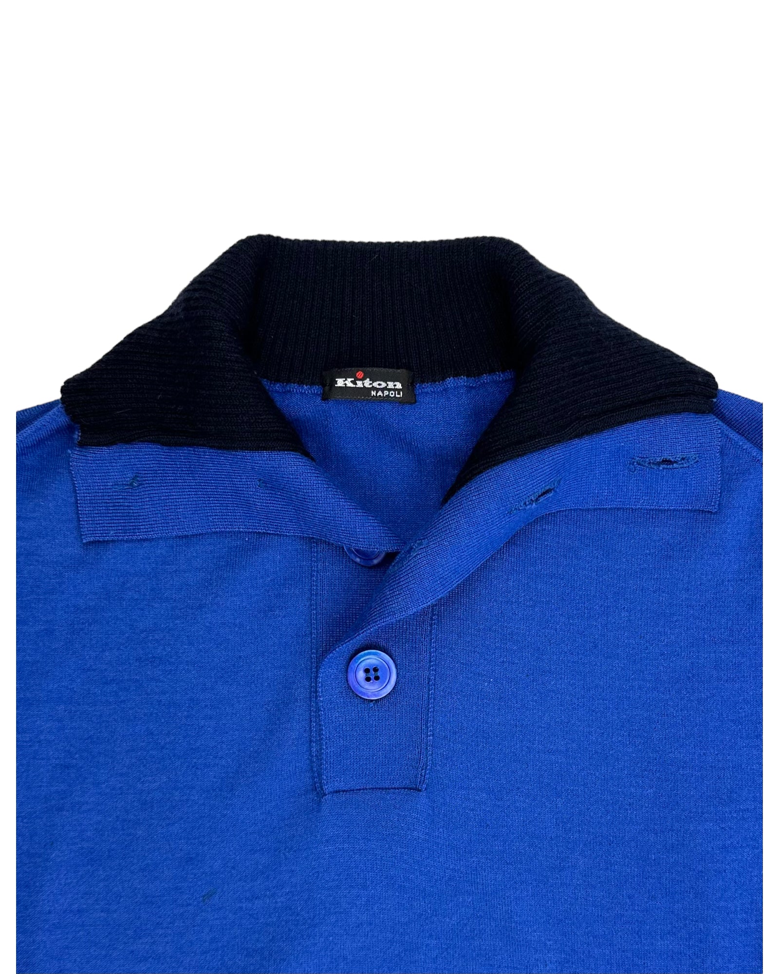 Kiton Royal Blue Long Sleeve Polo