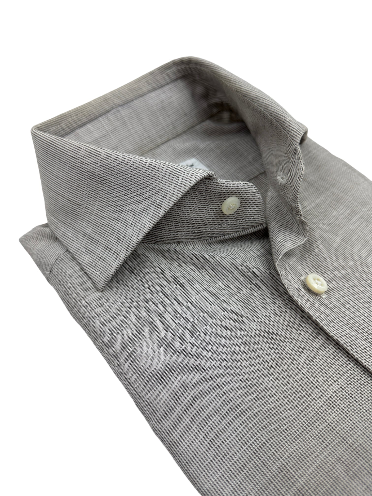 Cesare Attolini Light Brown Pinstripe Shirt