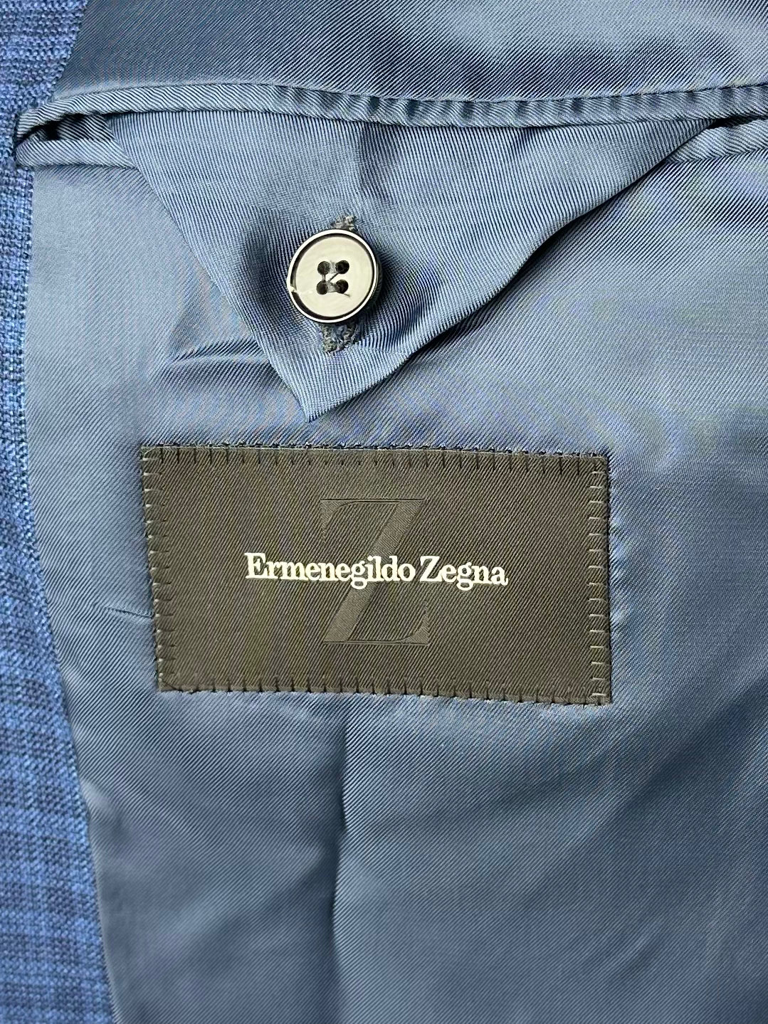 Ermenegildo Zegna Royal Blue Gingham Check Jacket