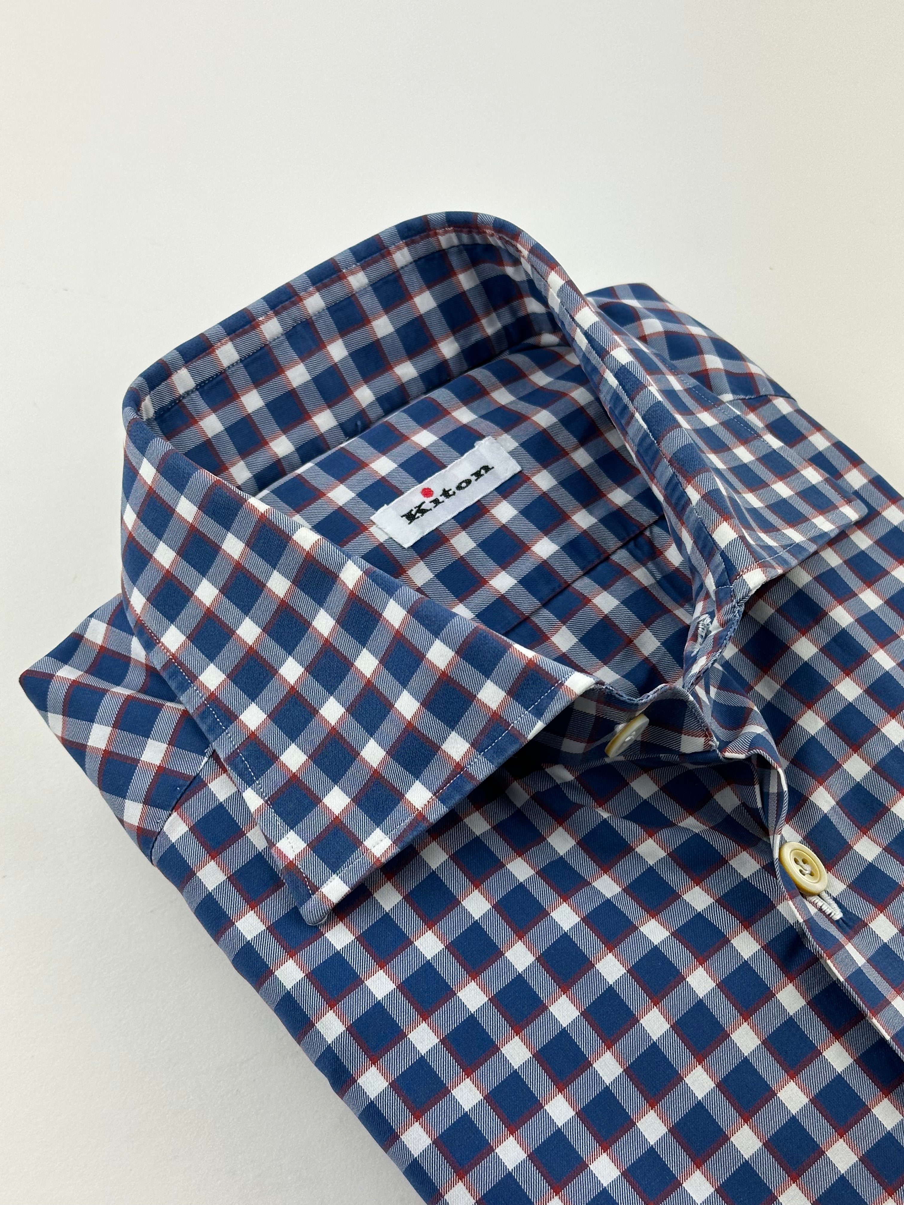 Kiton Gingham Check Shirt