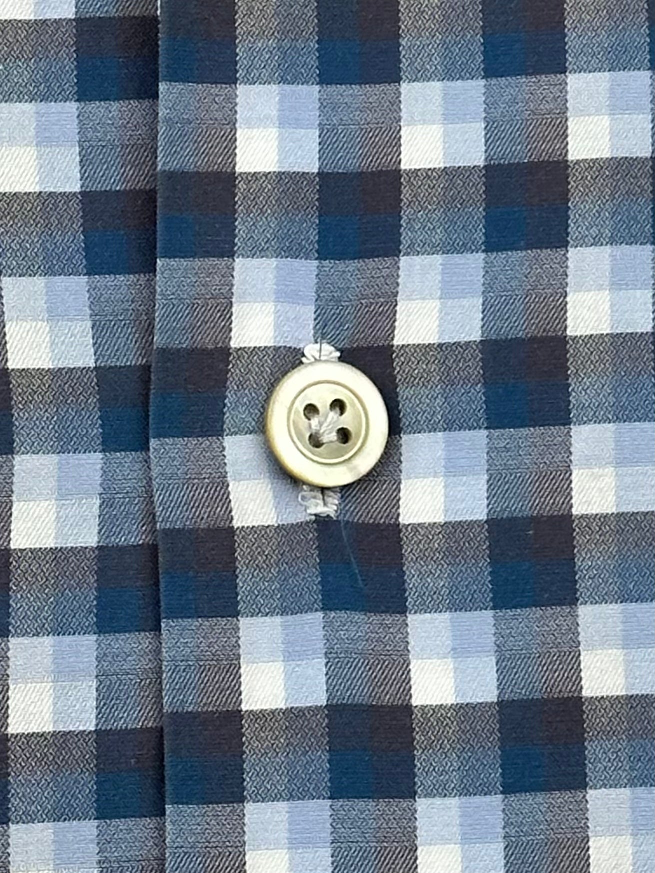 Kiton turkoois en grijs geruit overhemd