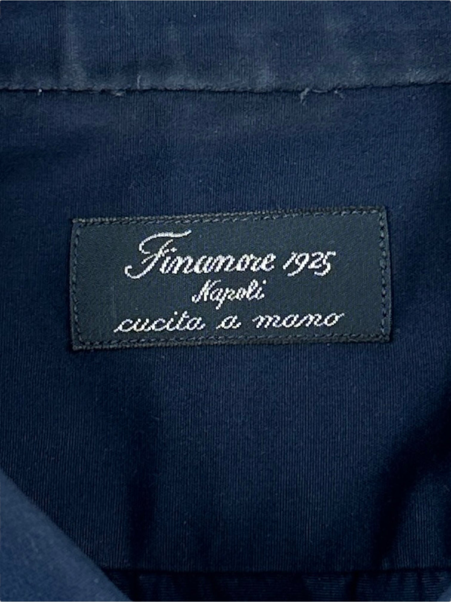 Finamore Navy Cotton Shirt