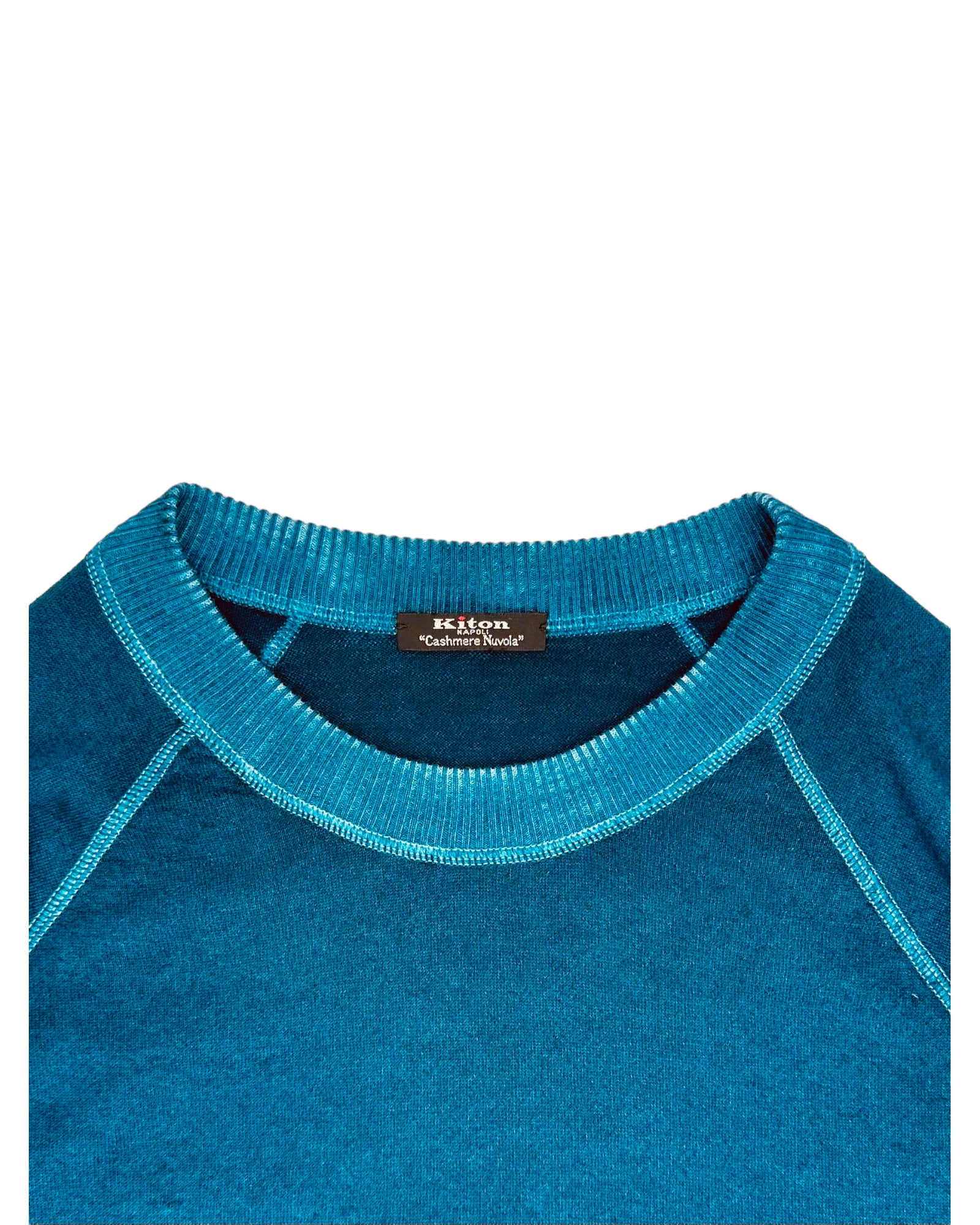 Kiton Turquoise Cashmere Round Neck