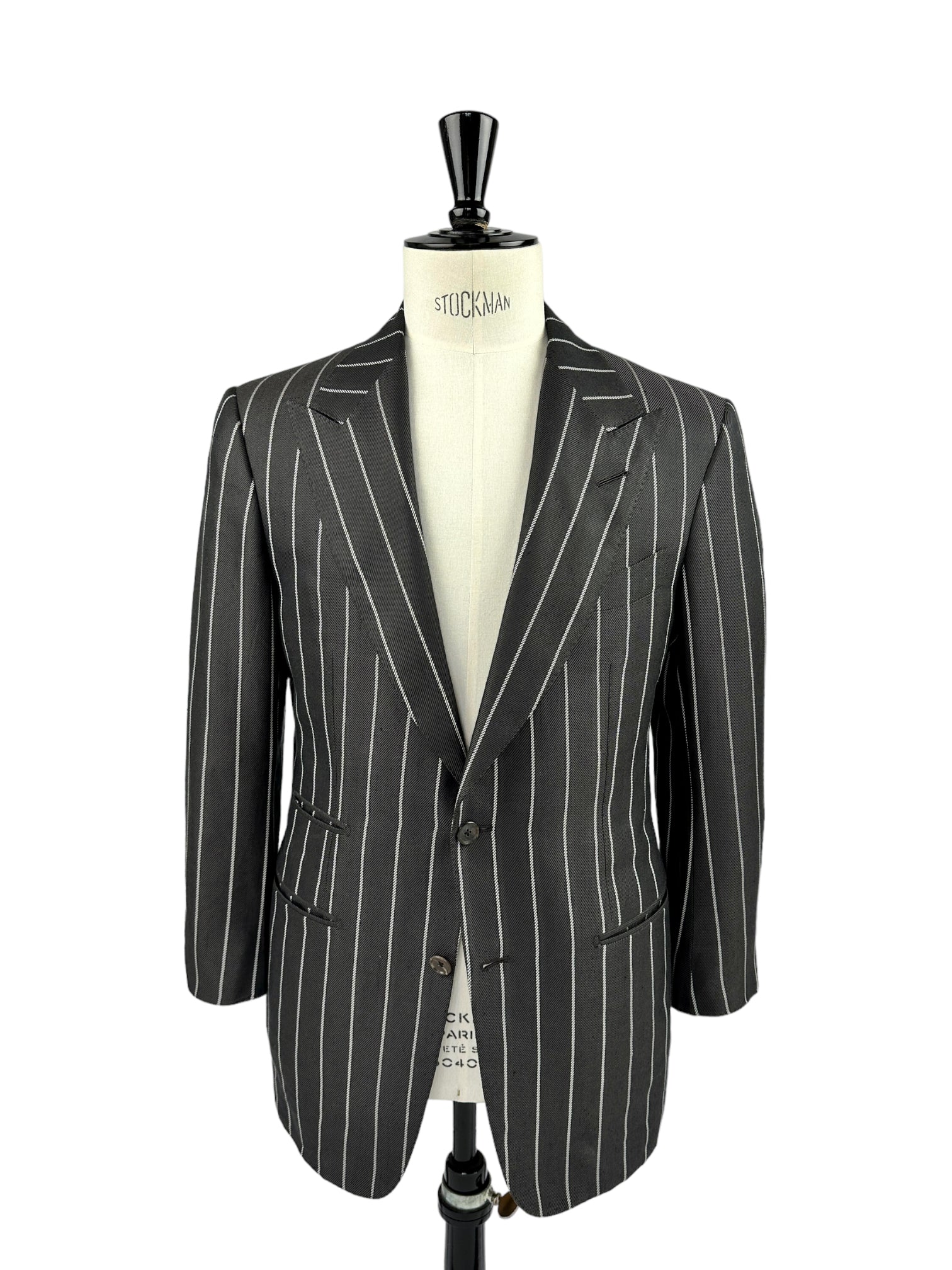 Tom Ford Dark Brown Chalk-Stripe Silk Suit