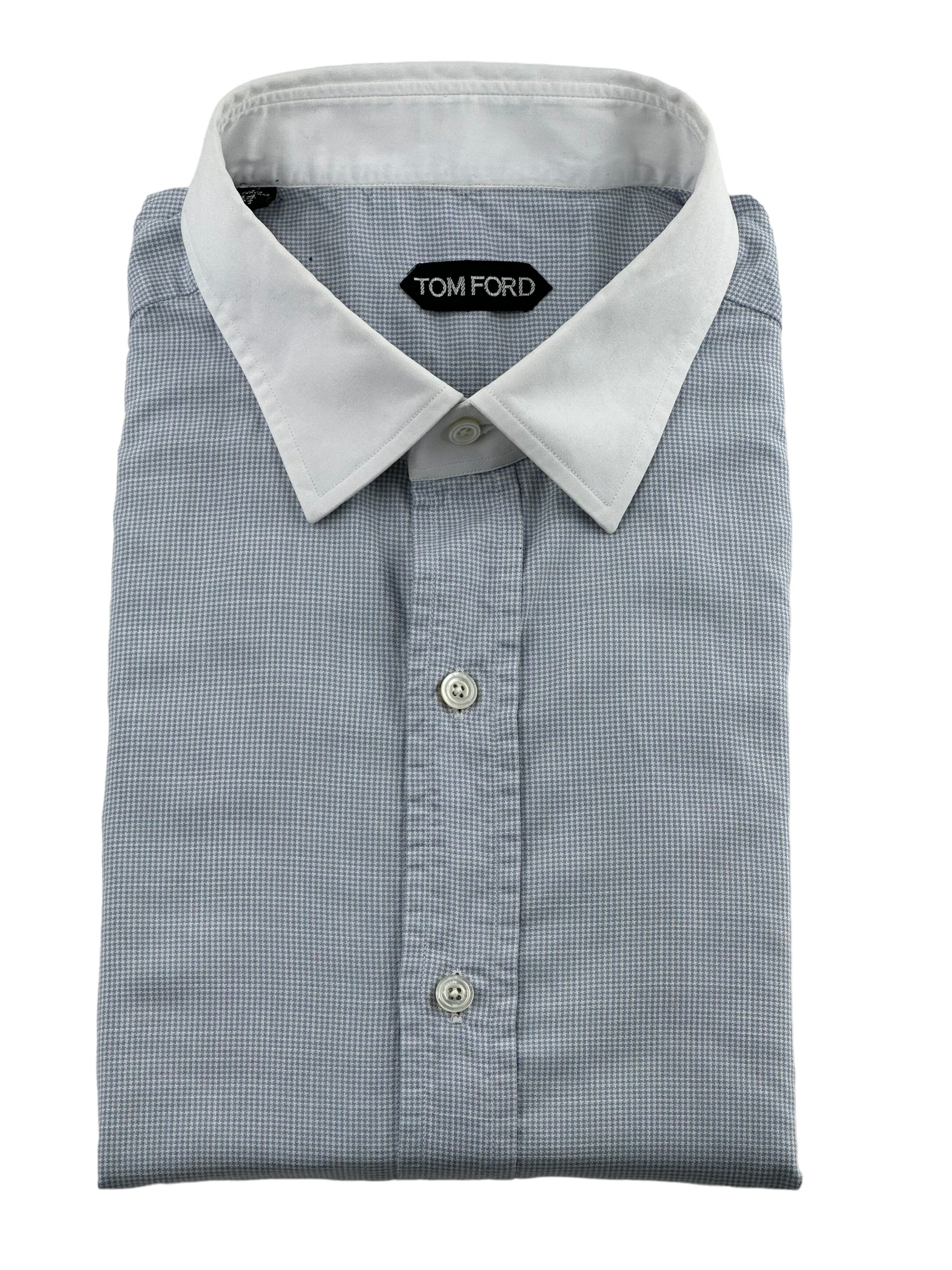 Tom Ford Light Blue Contrast Collar Shirt