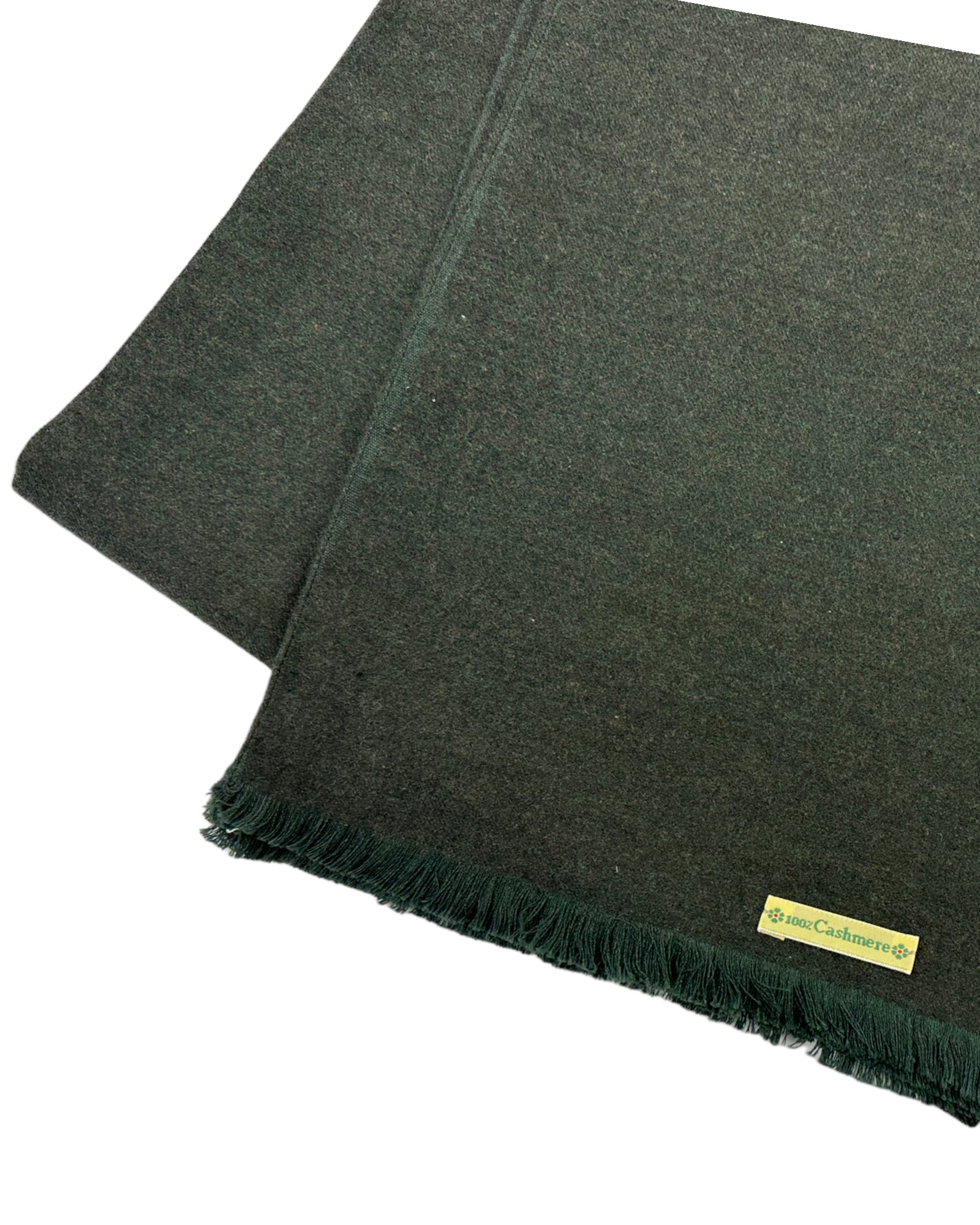 Kiton Forest Green Cashmere Scarf