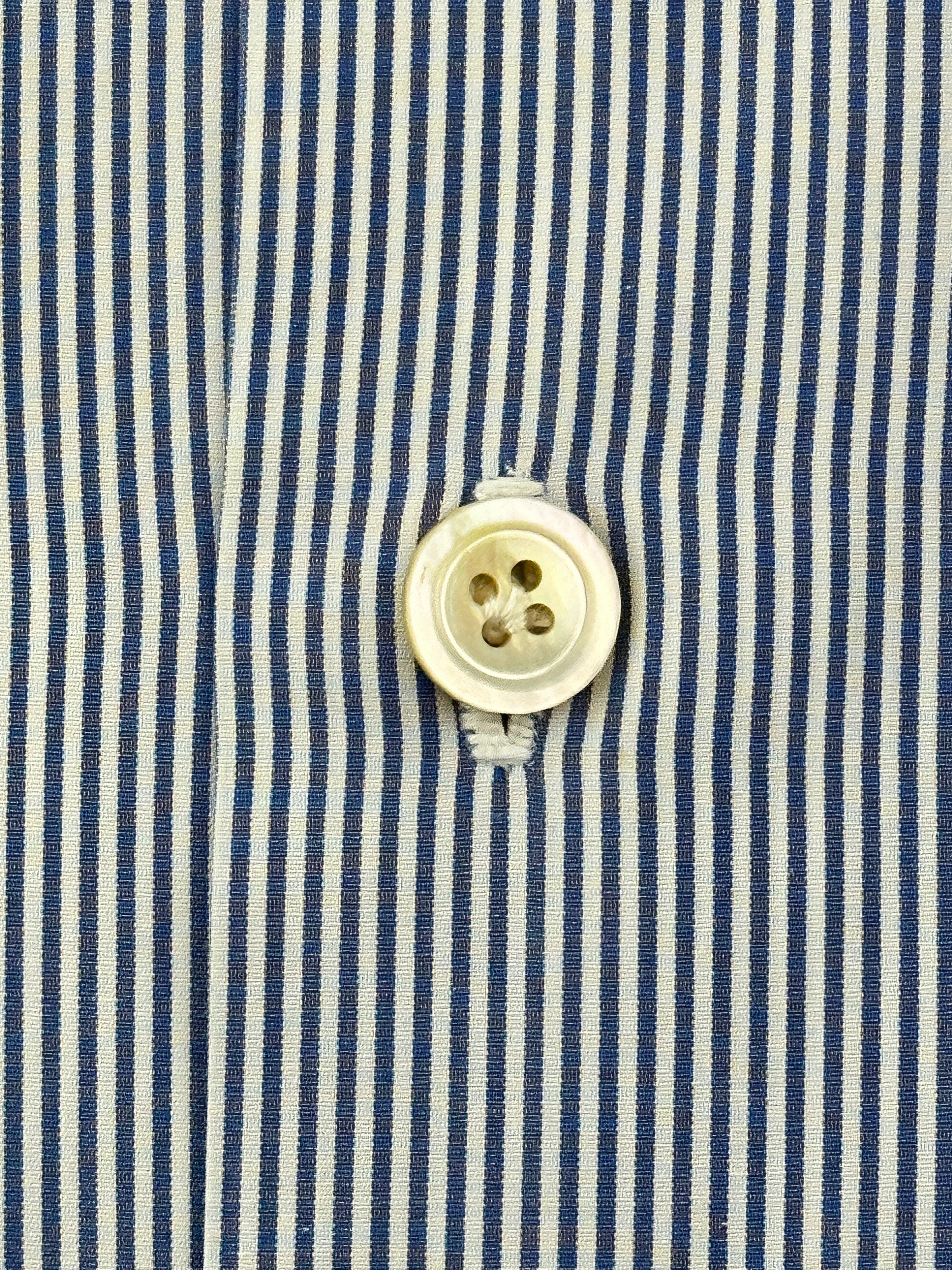 Kiton Blue Contrast Collar Shirt