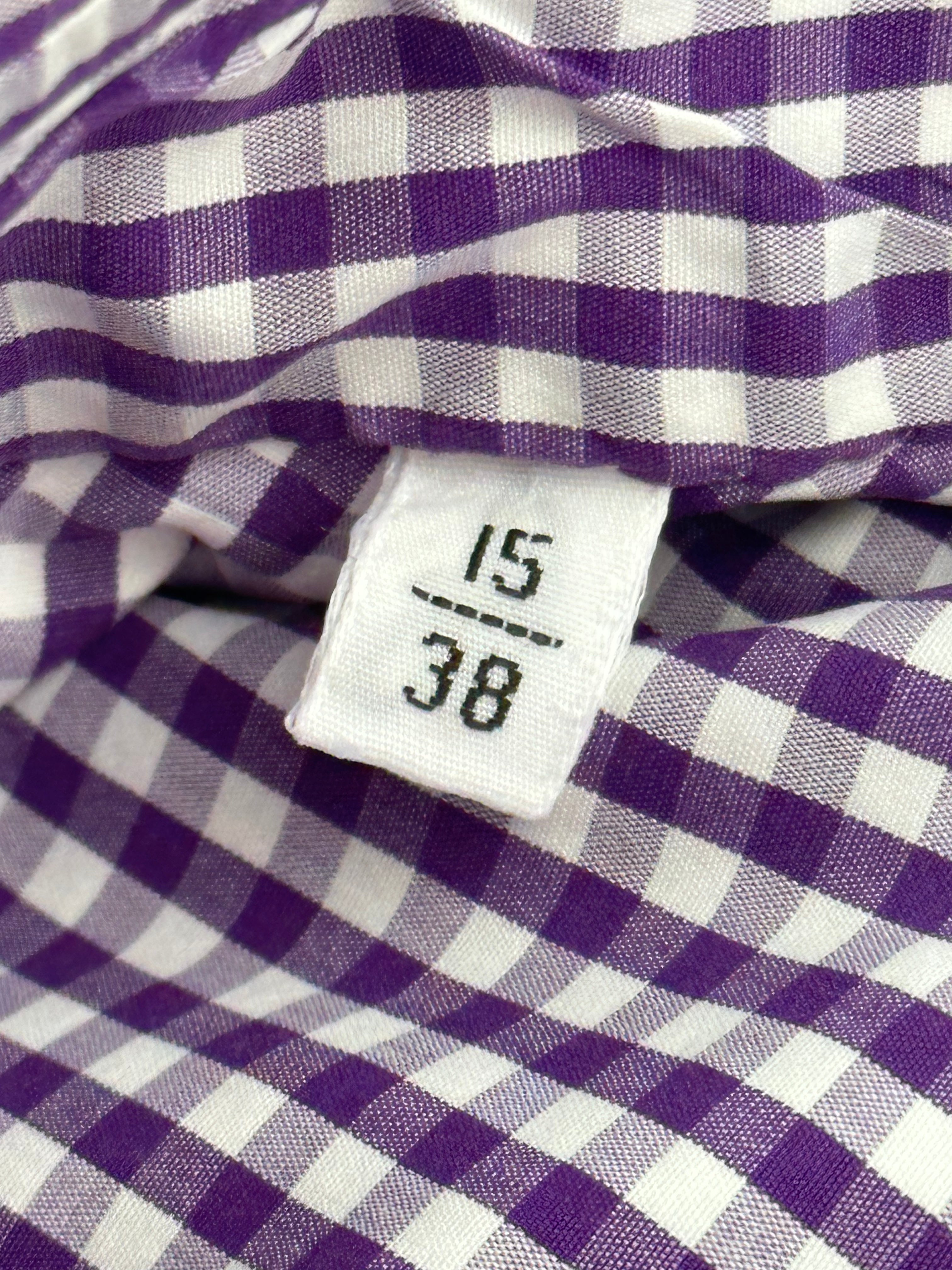 Kiton Purple Gingham Check Shirt
